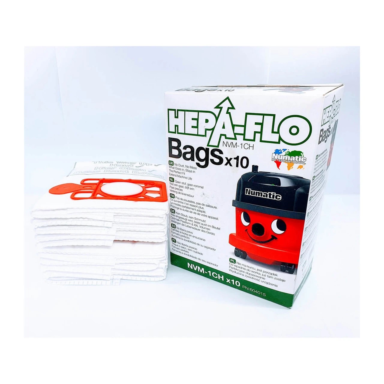 2 Numatic 10x Hepa-Flo NVM-1CH Dust Bags For Henry, Hetty, James, Charles & George Vacuum Cleaners - White, 2 of 4