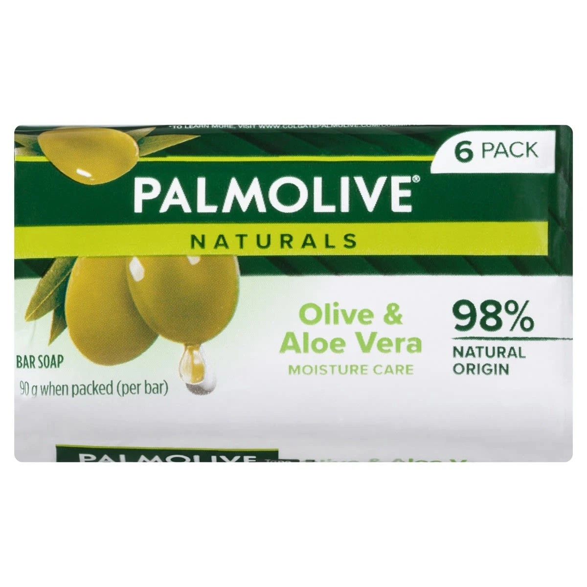 2 Palmolive 6 Pack Naturals Moisture Care Bar Soap 90g - Olive and Aloe Vera, 2 of 3