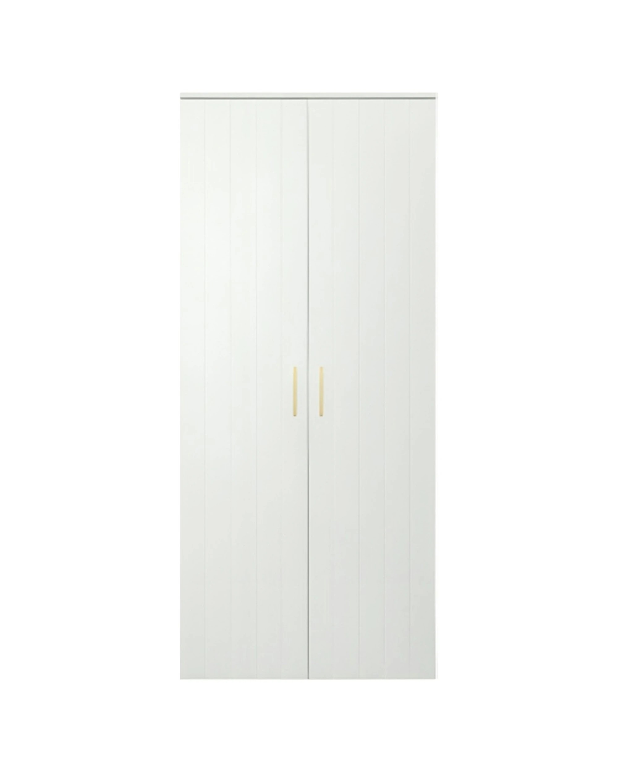 1 European Cabinetry Stockholm Storage Cupboard VJ Panel Square Brass Handle - White, 1 of 3