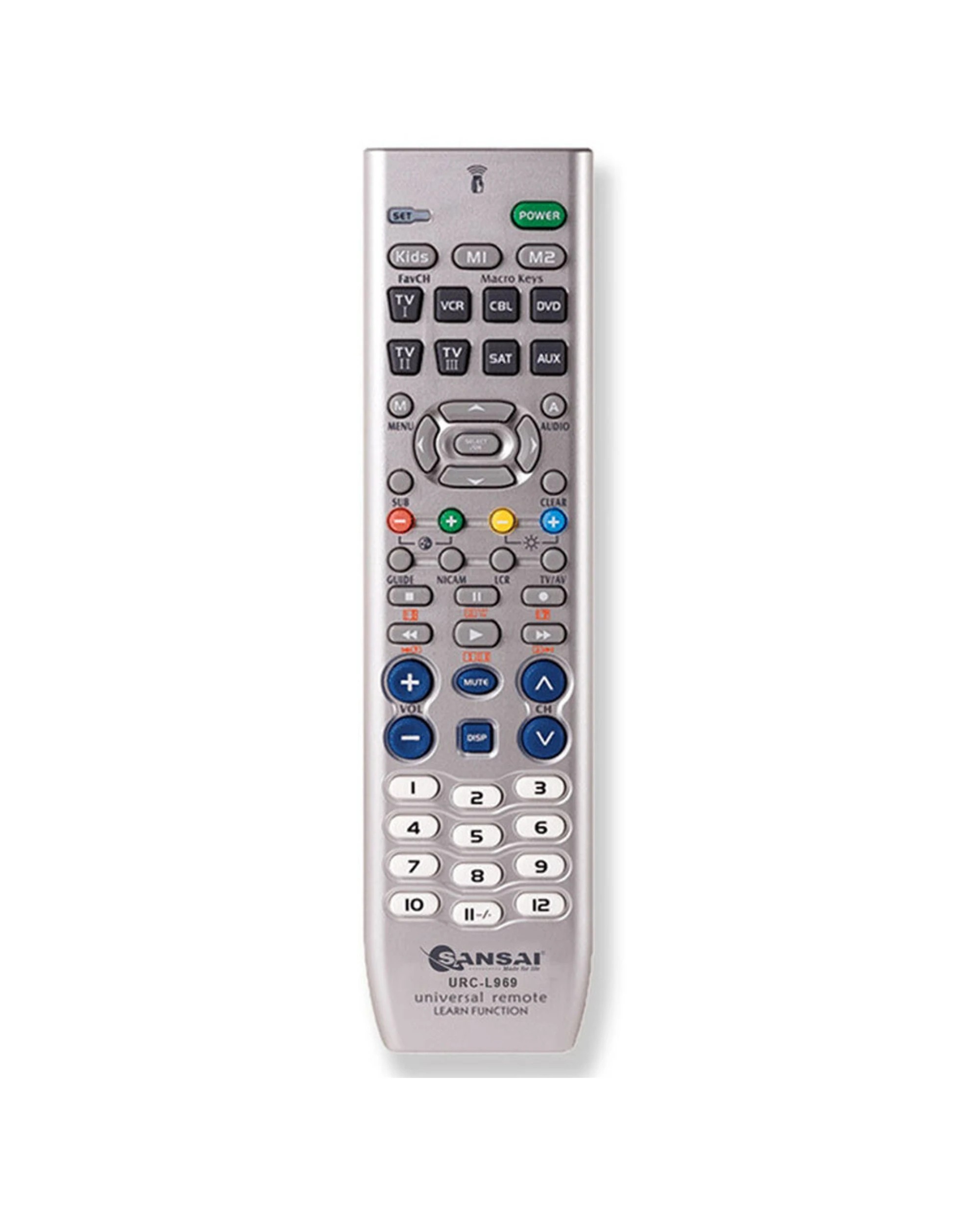 1 Sansai 8 in 1 Universal Remote Controller With Learning Memory Function - Grey, 1 of 1