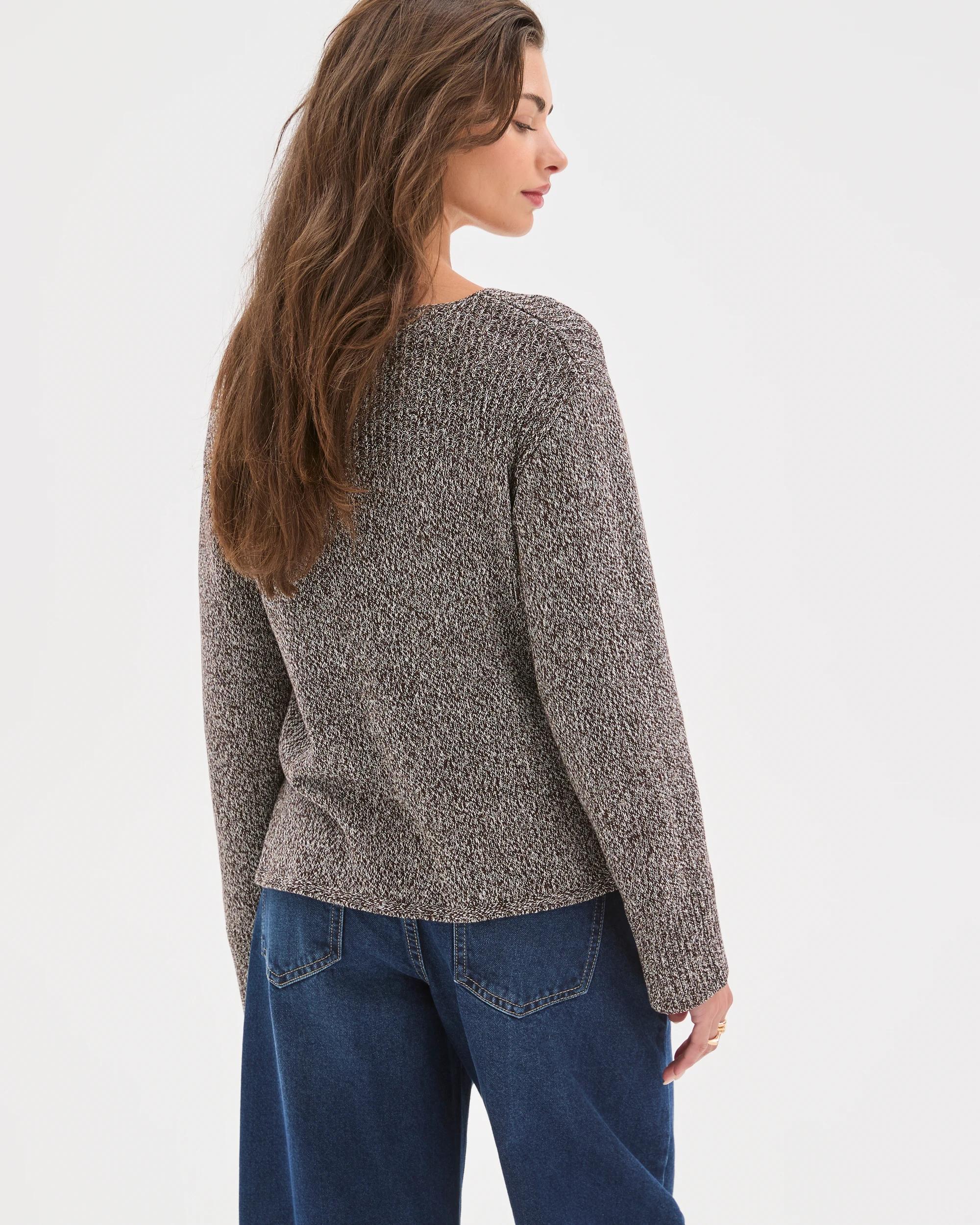 7 Target Petites Petites Australian Cotton Blend Rib Trim Ottoman Boat Neck Jumper CHOCOLATE PLUM TWIST, 7 of 7