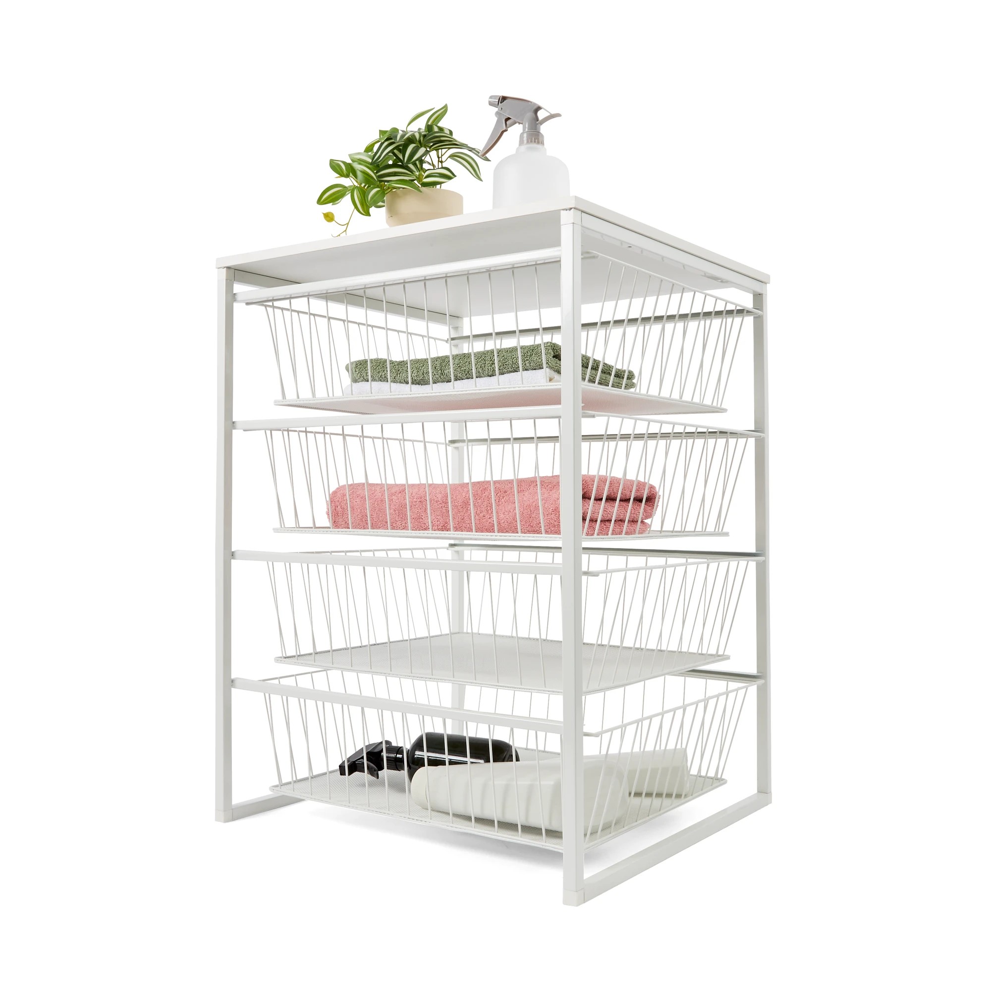 2 Mesh and Wire 4 Drawer Unit - White, 2 of 10