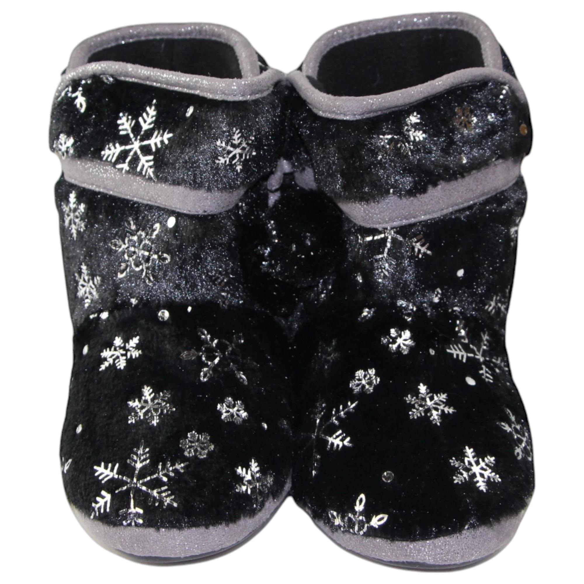 4 Bellissimo Womens Snow Boots Slippers Winter Shoes BLACK, 4 of 4