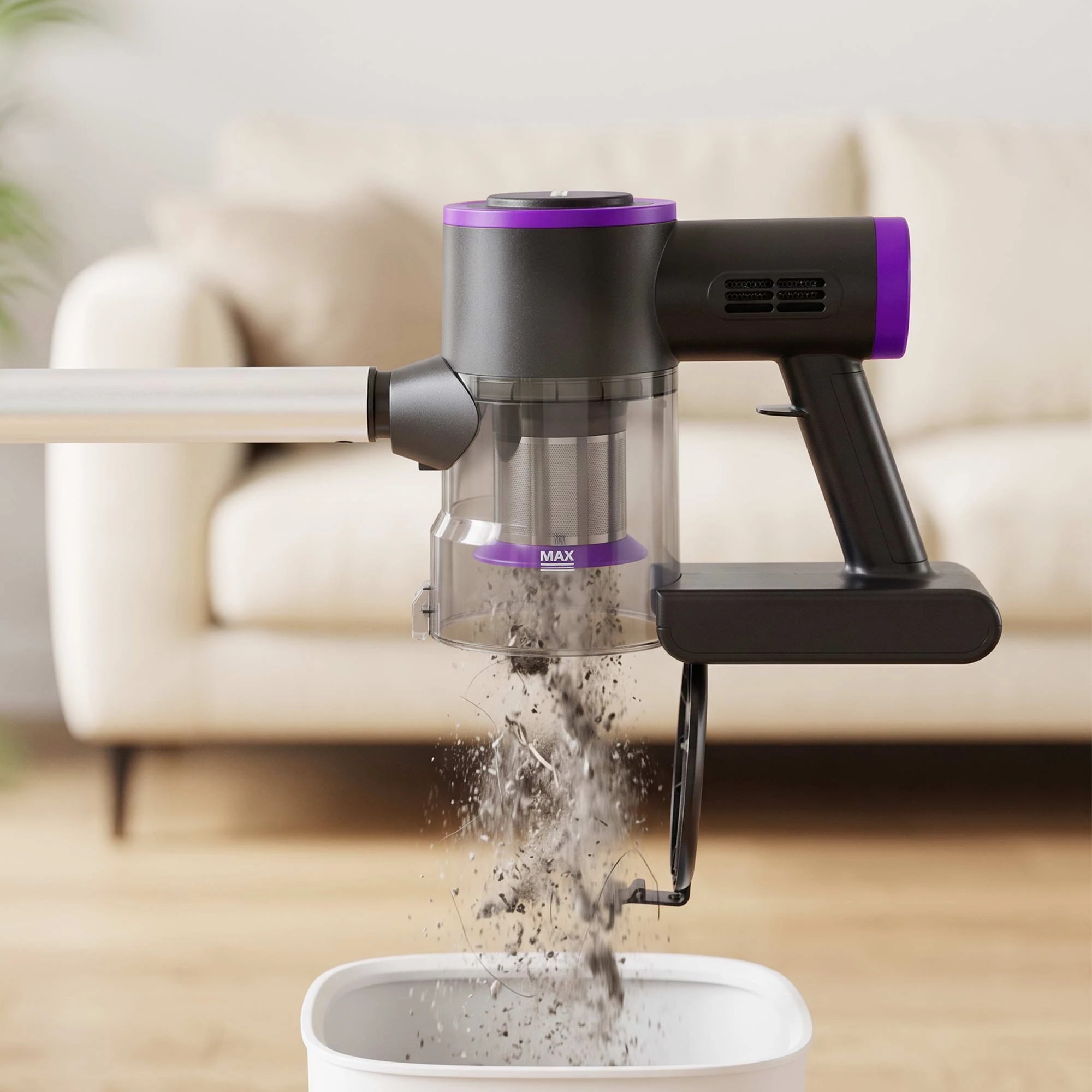 3 Devanti 3-in-1 Corded Stick Vacuum Cleaner, 16000Pa Strong Suction, - Purple, 3 of 9