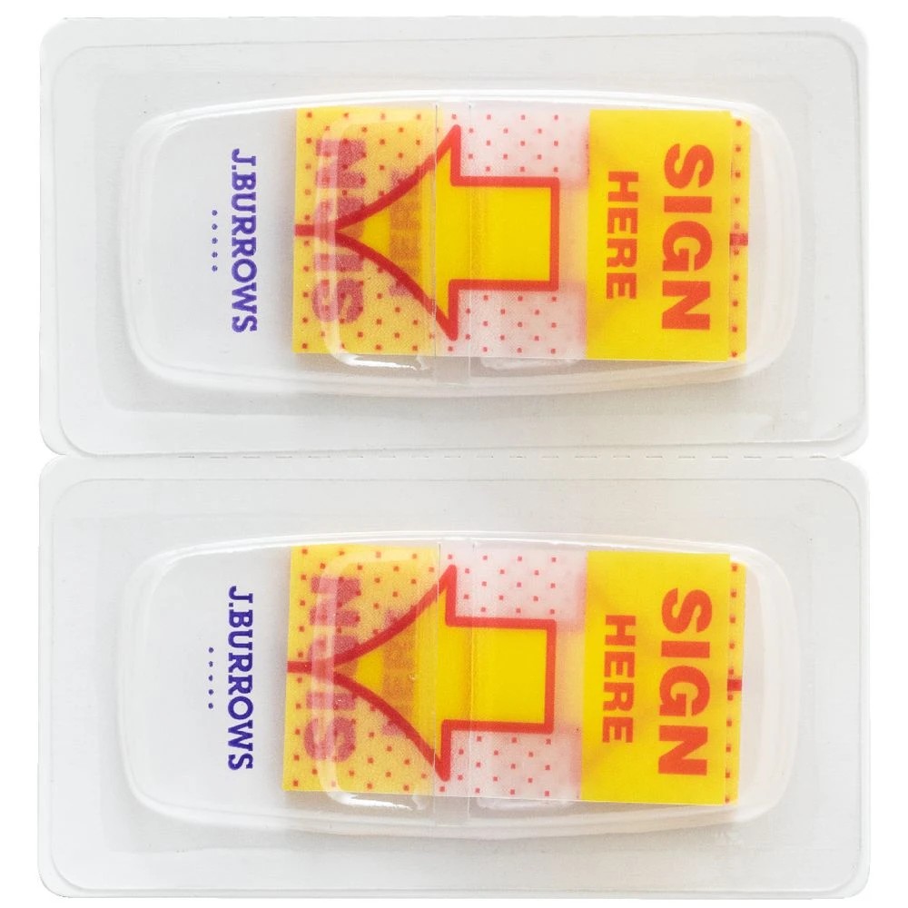 2 J.Burrows Sign Here Flags 25 x 44mm 2 Pack, 2 of 3