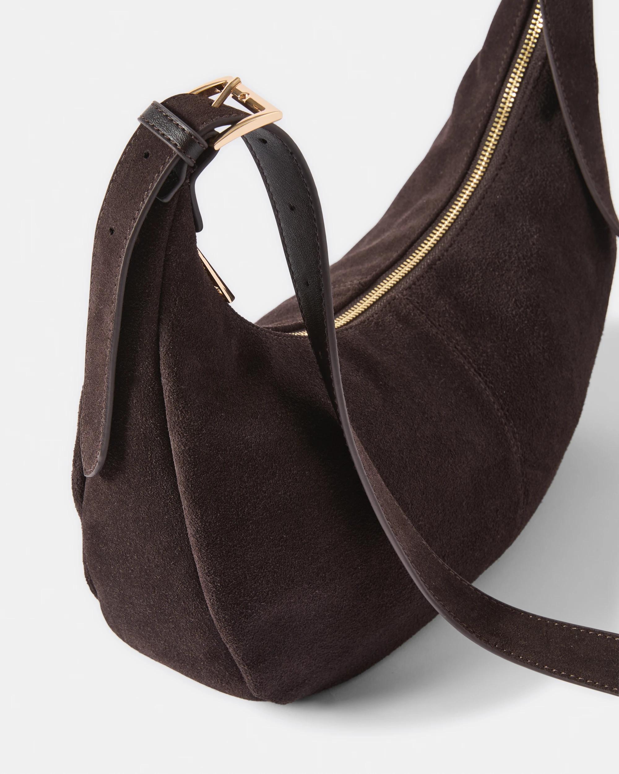 3 Leather Crossbody Bag Deep Fudge, 3 of 4