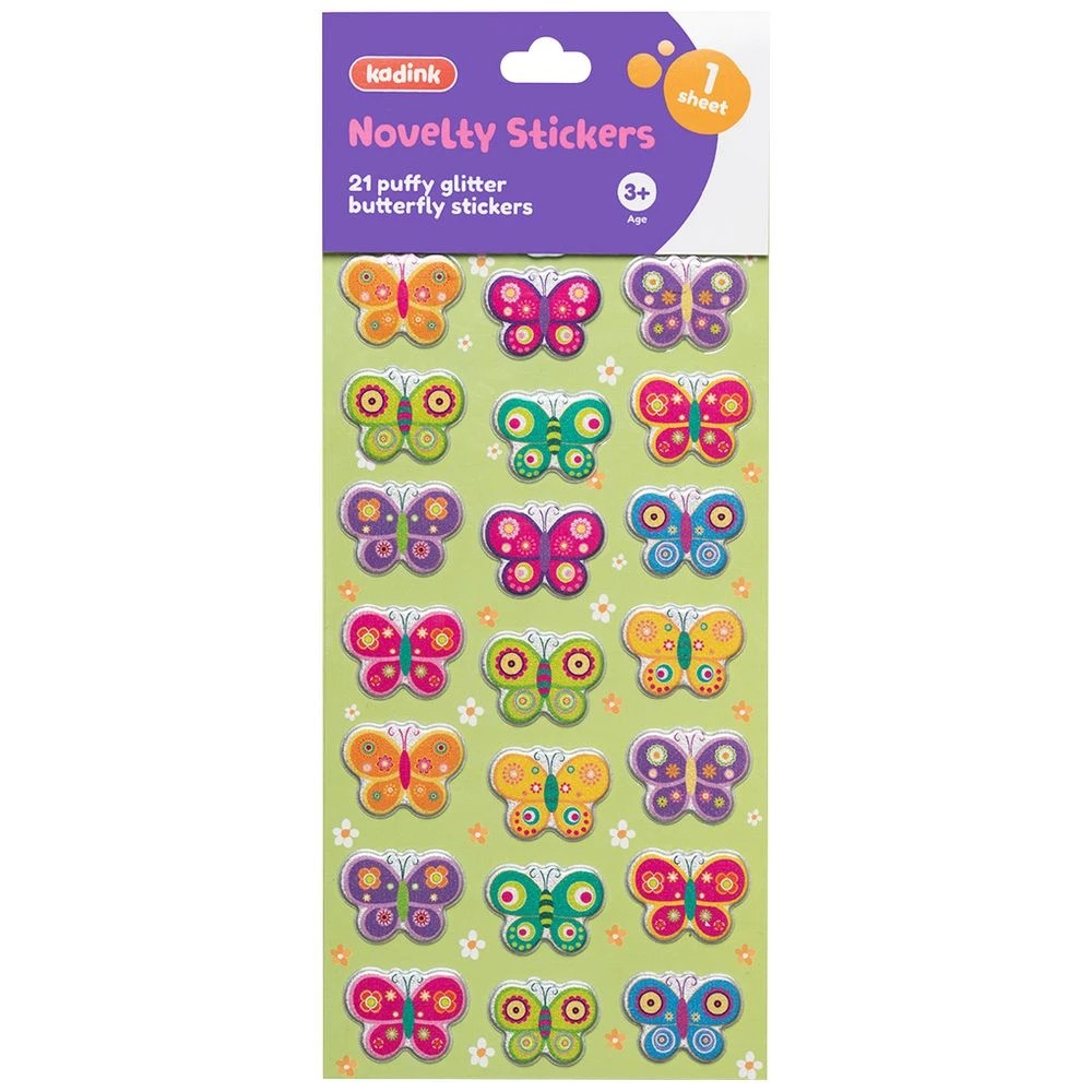 1 Kadink Puffy Glitter Stickers 1 Sheet Butterfly, 1 of 1