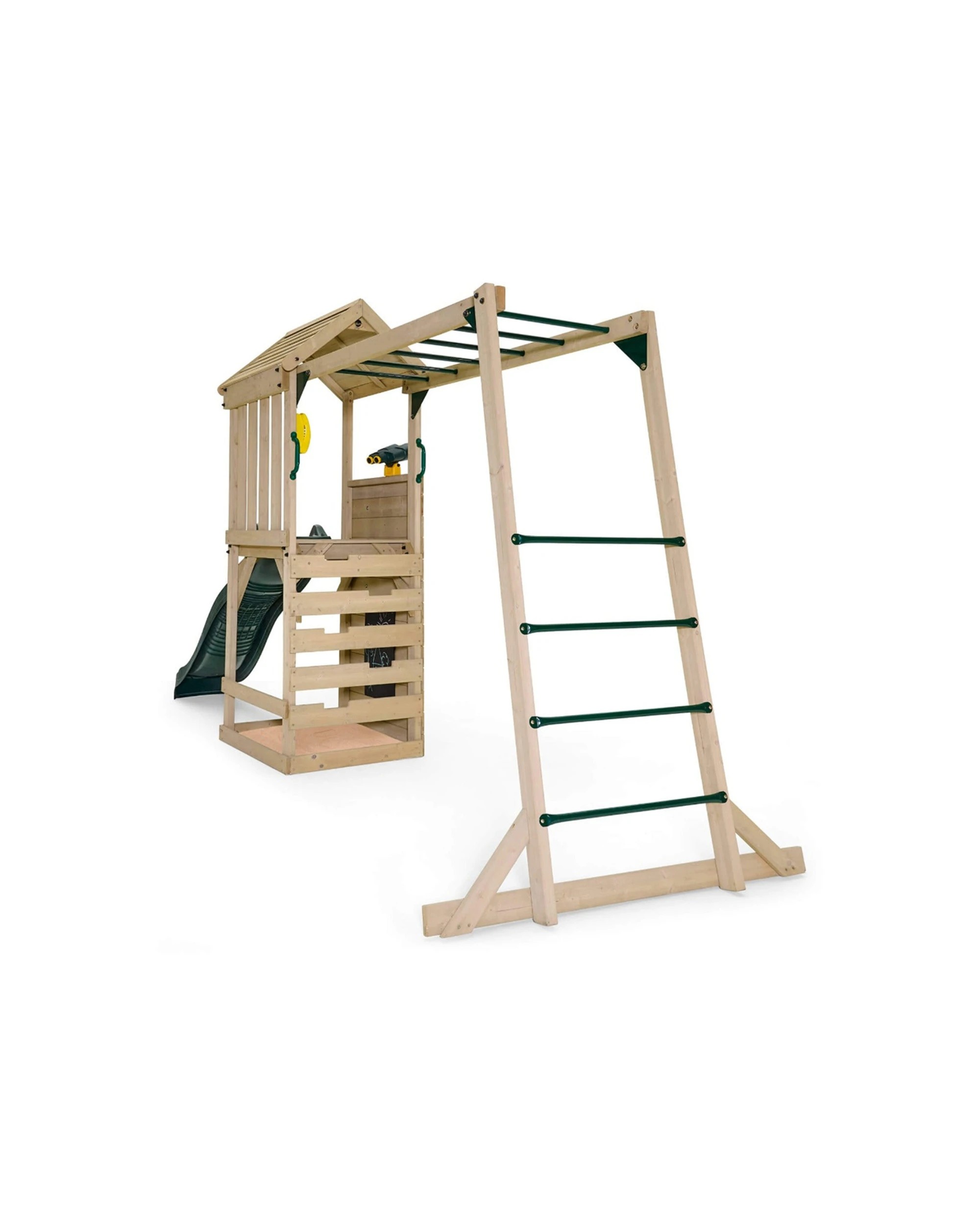 4 Plum Play Au Lookout Tower Playcentre Wooden Playset Monkey Bars Rock Wall - Green, 4 of 9
