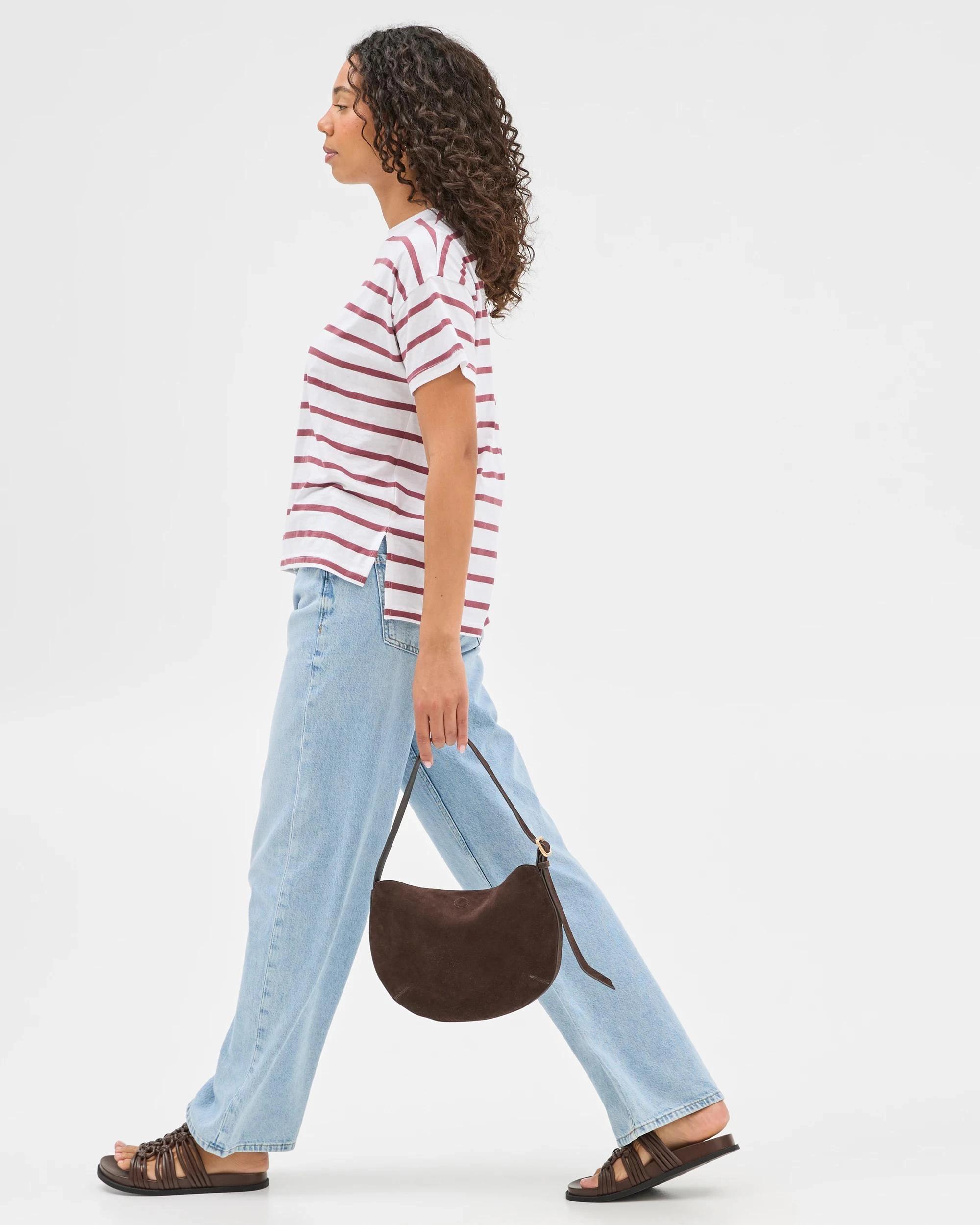 6 Target Australian Cotton Relaxed Slub T-Shirt MULBERRY STRIPE, 6 of 6