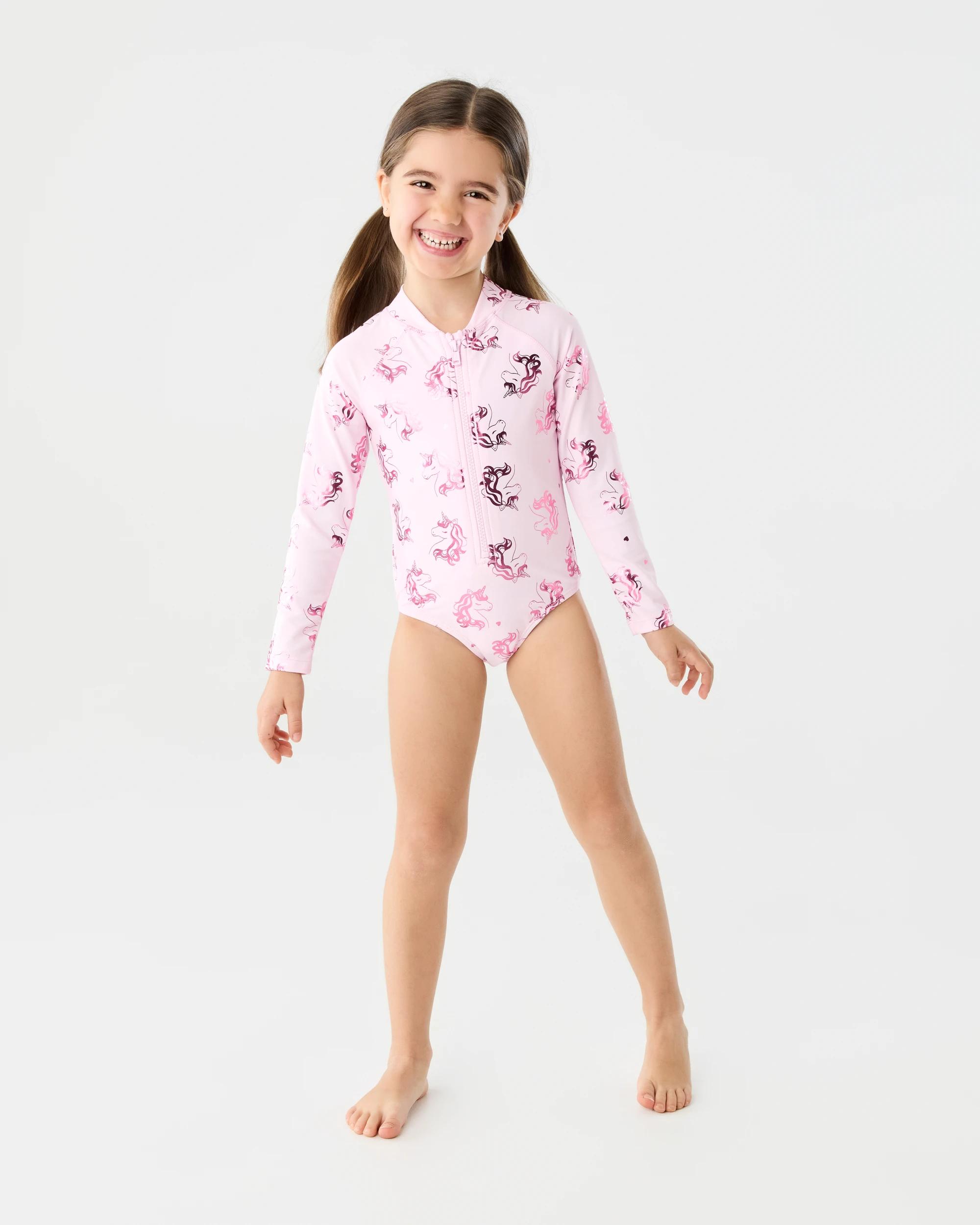 6 Long Sleeve One Piece Swimsuit Pnk Unicrn, 6 of 6