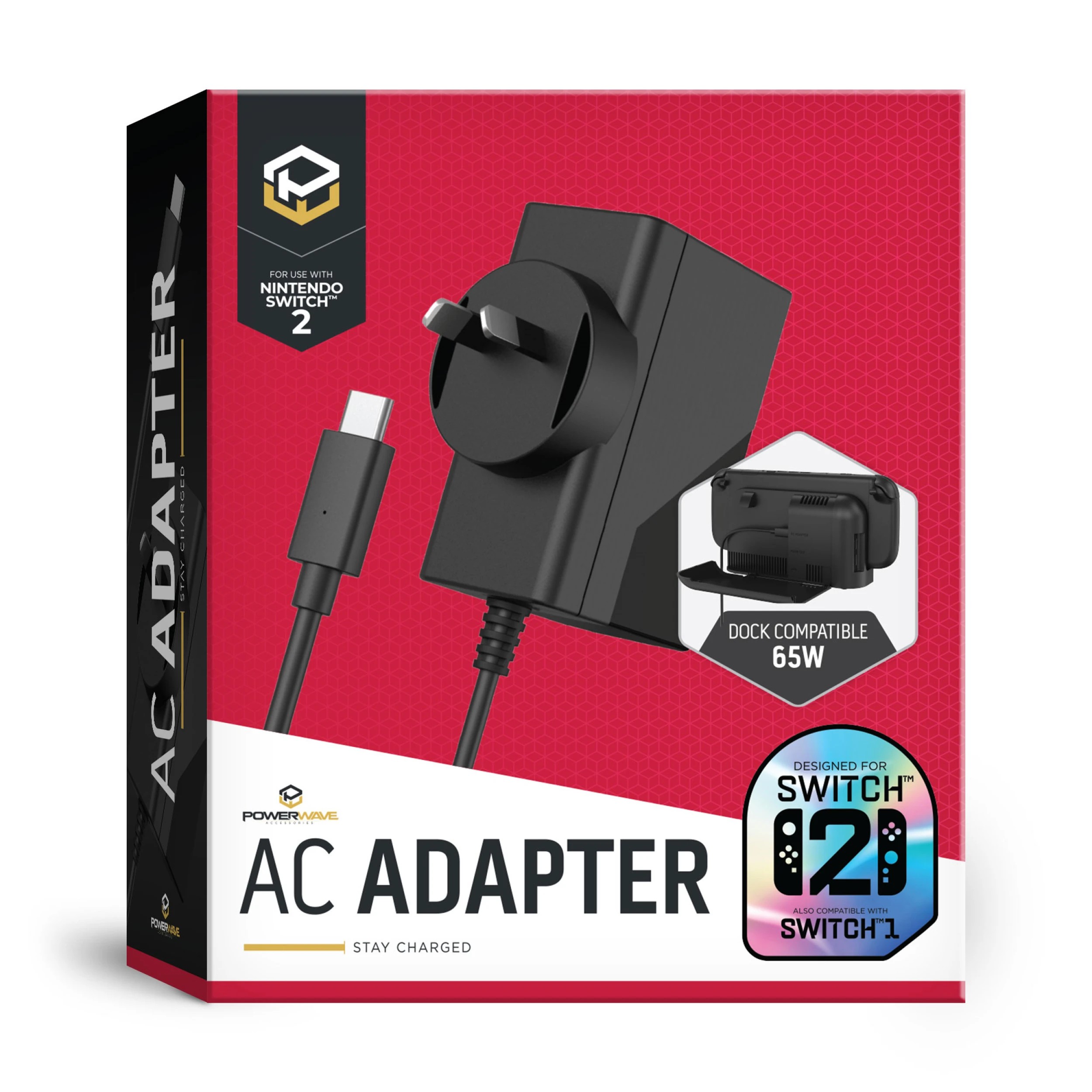 1 Powerwave AC Adapter - Nintendo Switch 2 - Black, 1 of 3