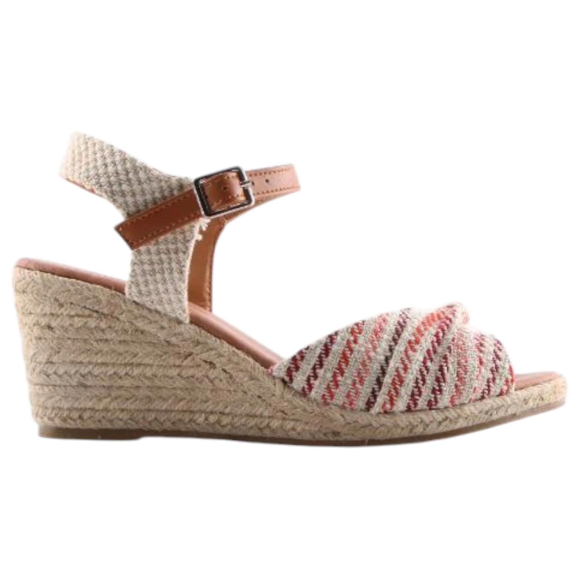 1 Bellissimo Womens Lou Wedge Sandals RED MULTI, 1 of 4