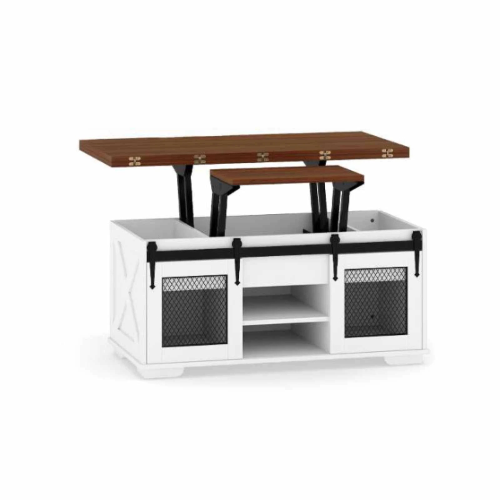 1 Costway Lift Top Coffee Table 3-in-1 Dining Table Farmhouse Center Table, 1 of 4