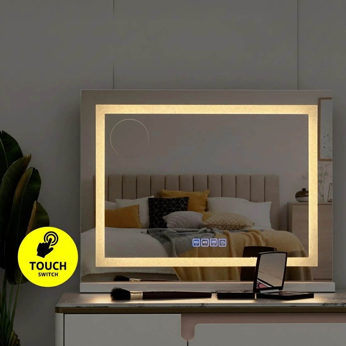 6 Embellir tooth Makeup Mirror 58x46cm Hollywood Vanity with LED Light Crystal - Multi, 6 of 6