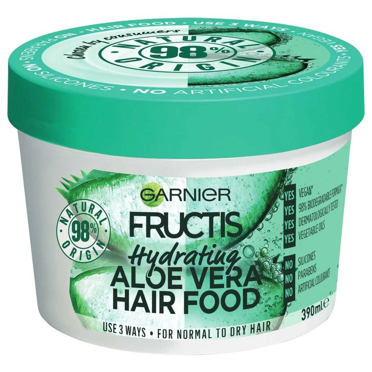 1 Garnier Fructis Hydrating Hair Food 390ml -  Aloe Vera, 1 of 5