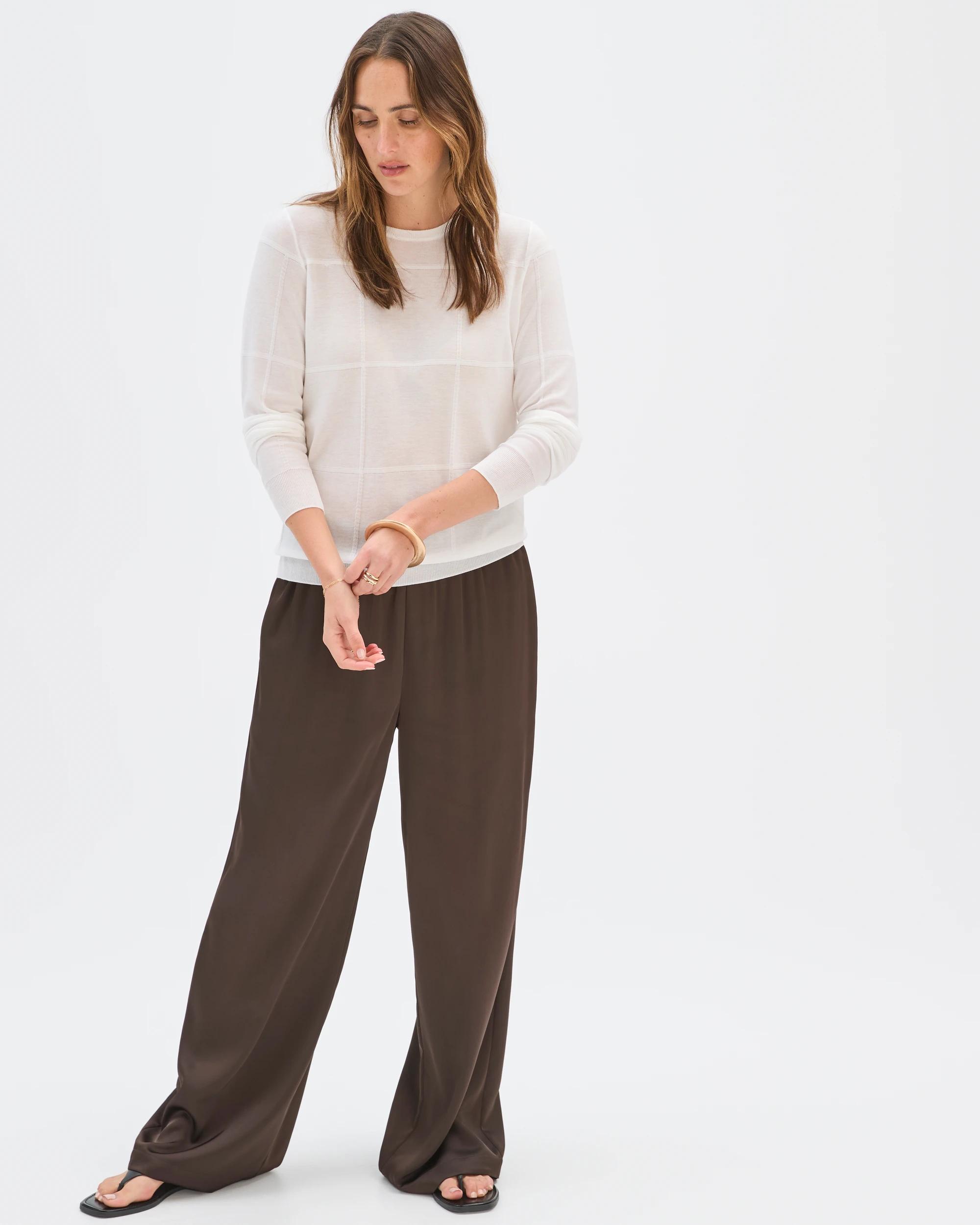 1 Preview Windowpane Knit Jumper CLOUD DANCER, 1 of 7