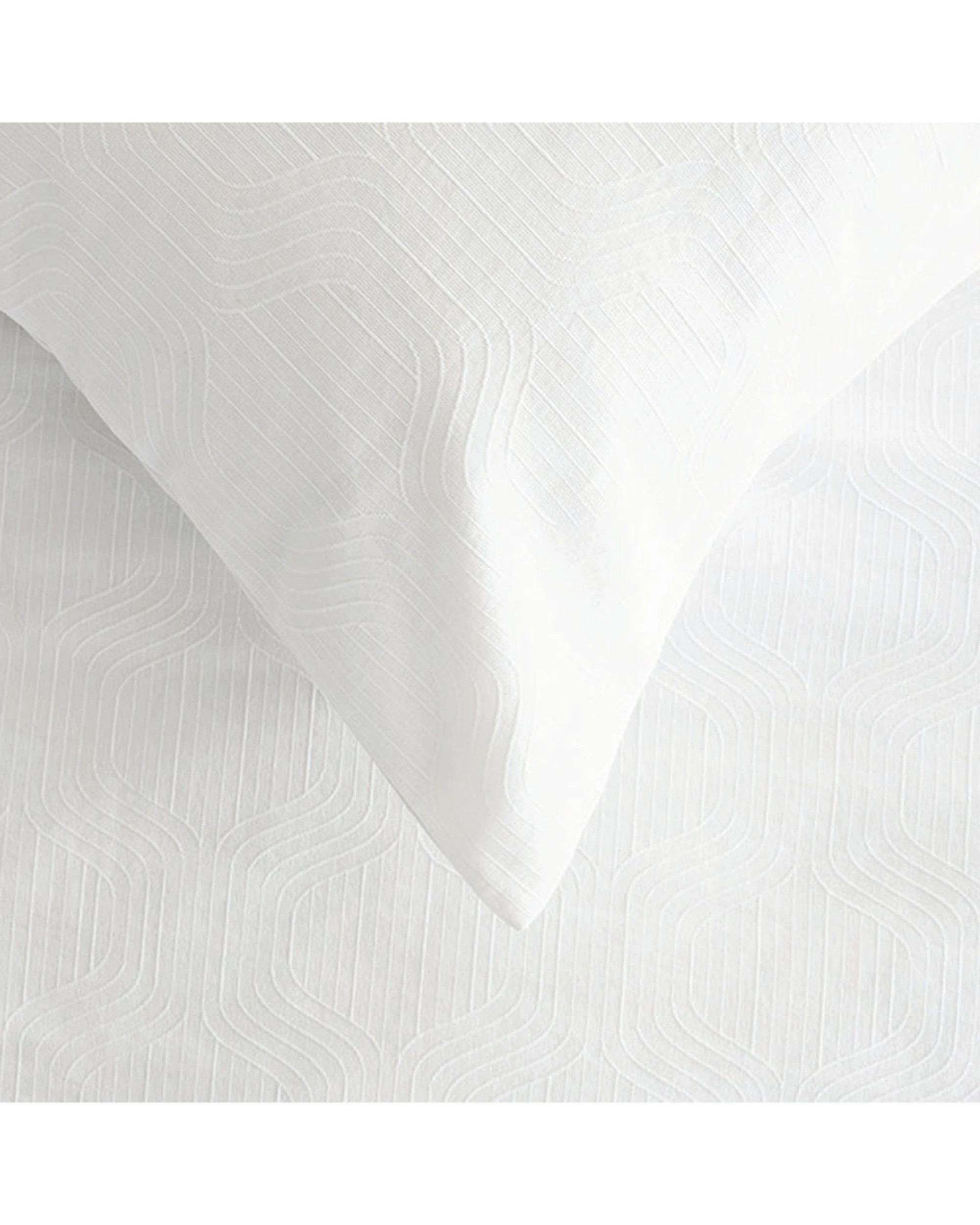 3 Bambury Ogee Jacquard European Pillowcase Home Bedding 65x65cm - White, 3 of 4