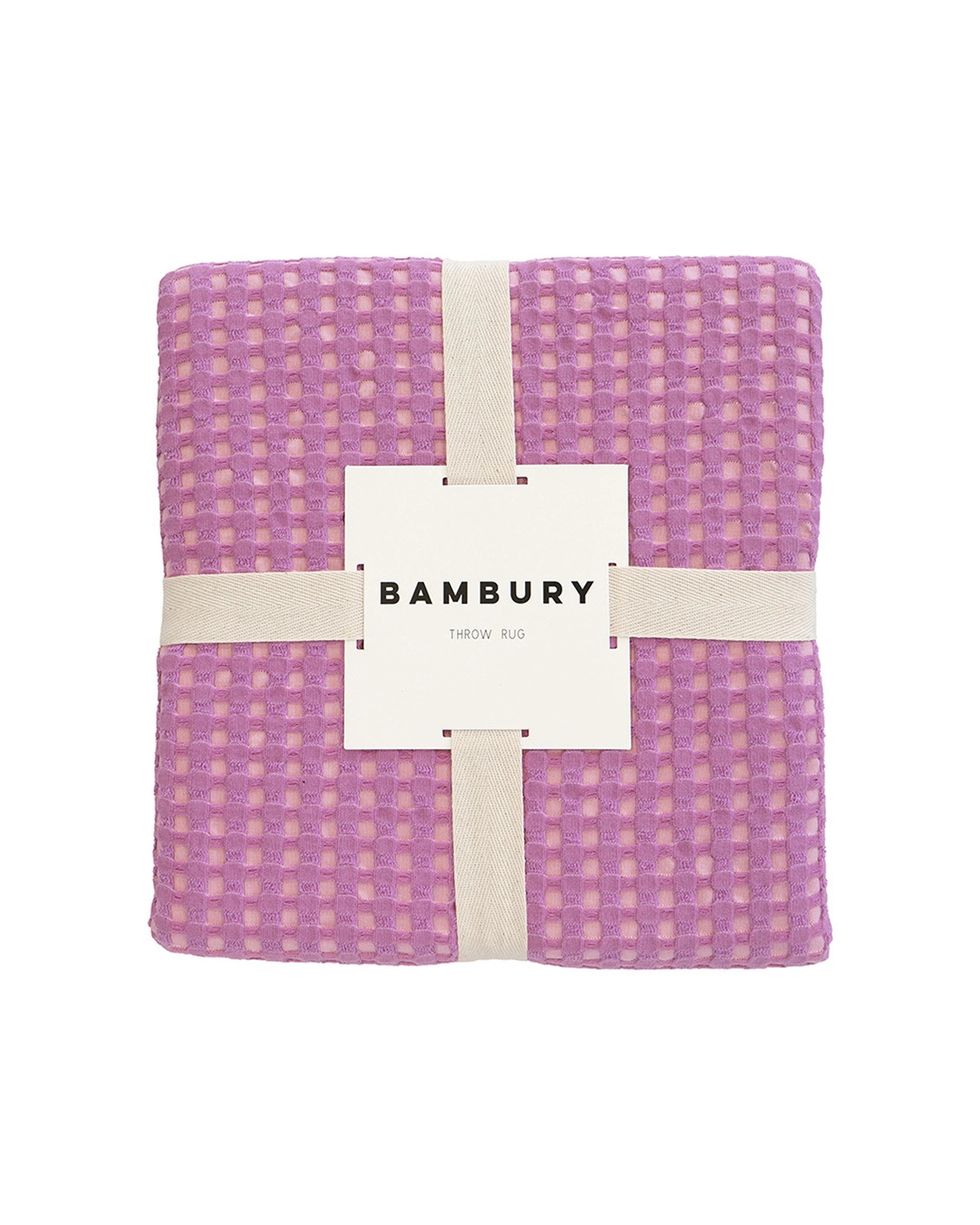 4 BAMBURY Cotton Waffle Fabric Dora Throw Cotton - Pink, 4 of 5