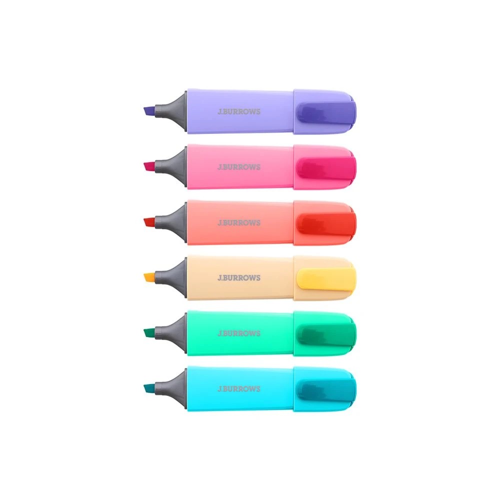 2 J.Burrows Chisel Highlighters Pastel 6 Pack, 2 of 4