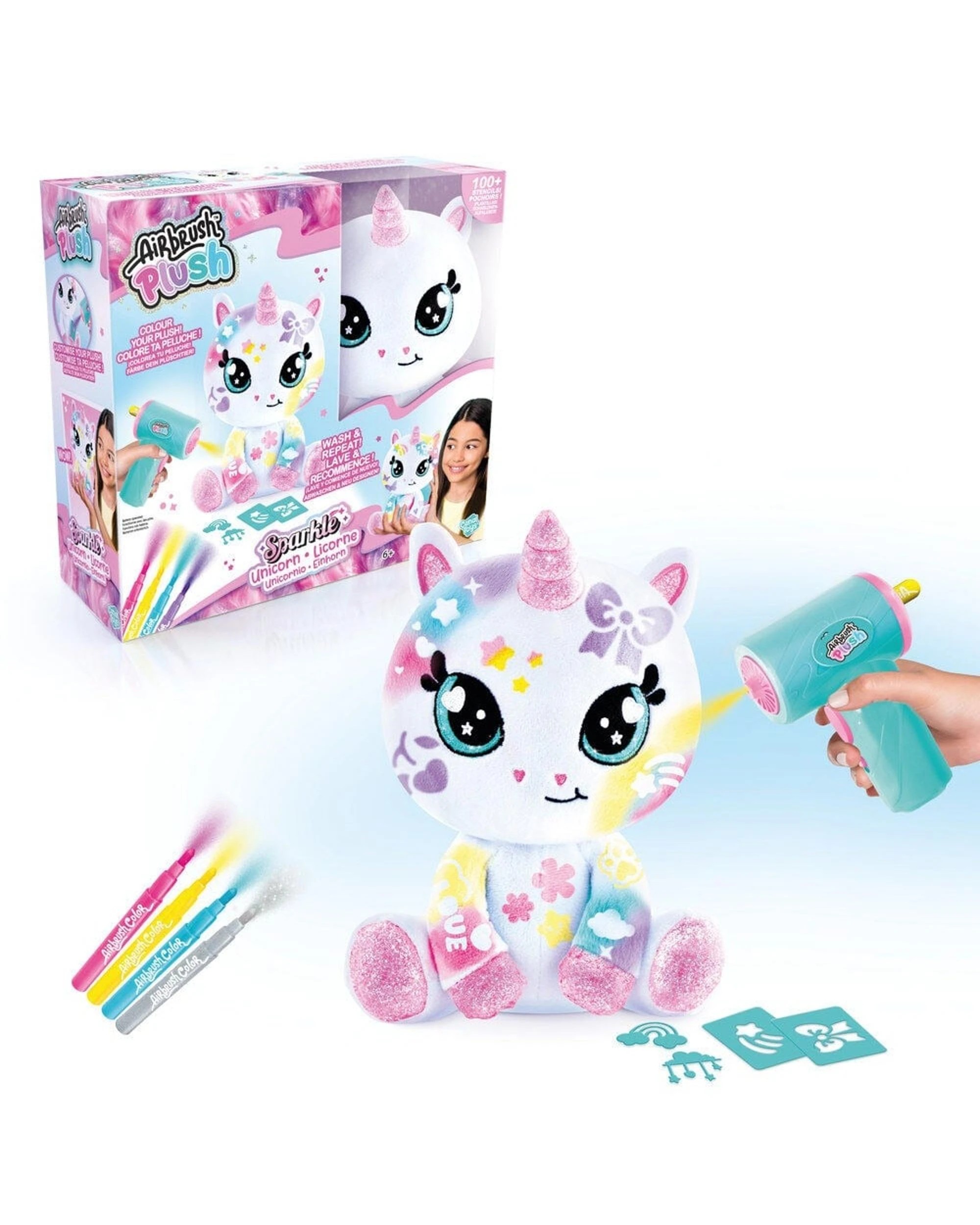 2 Airbrush Plush Sparkle Unicorn Plush, 2 of 3
