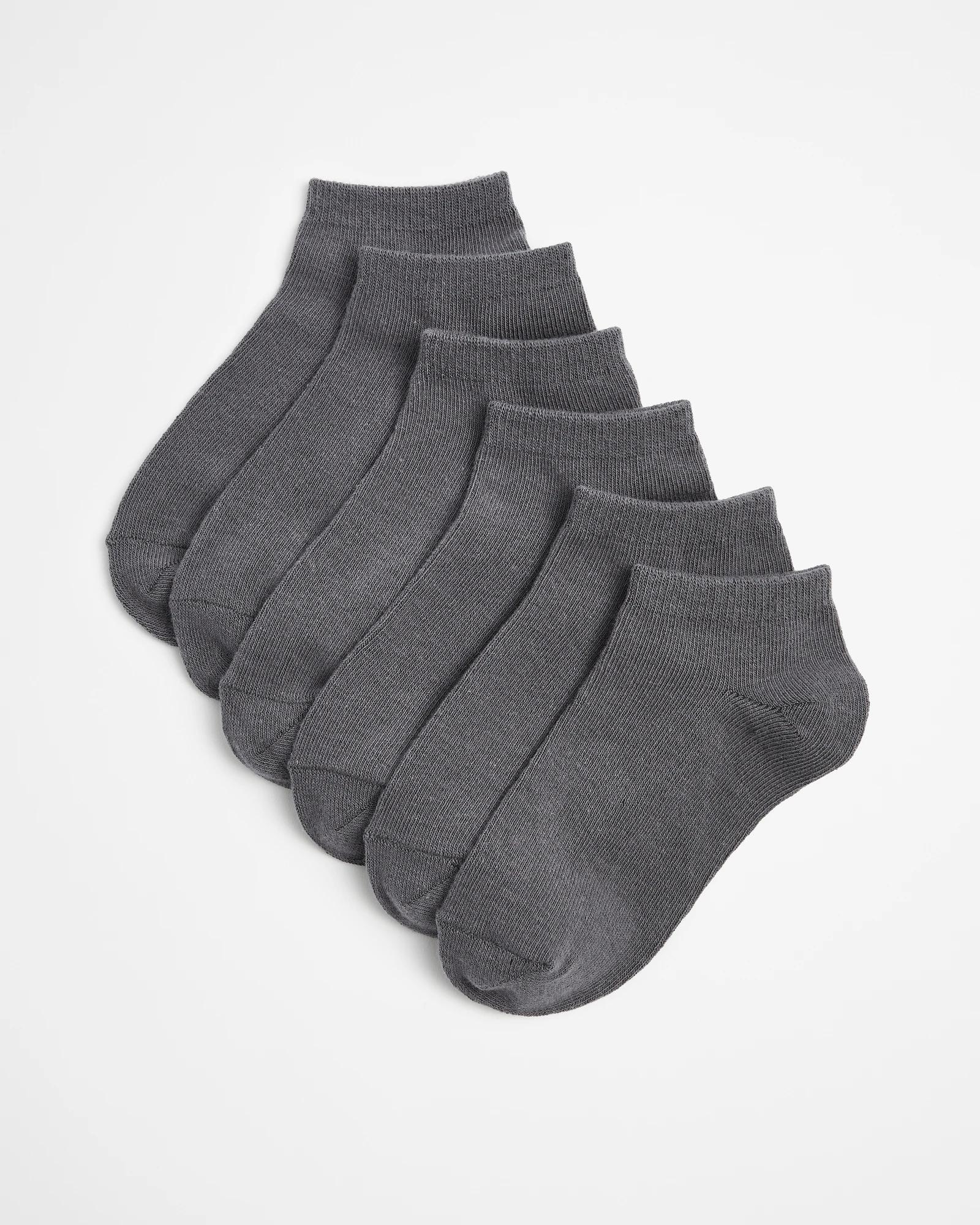 1 Kids School Low Cut Socks 6 Pack - Maxx GREY, 1 of 3