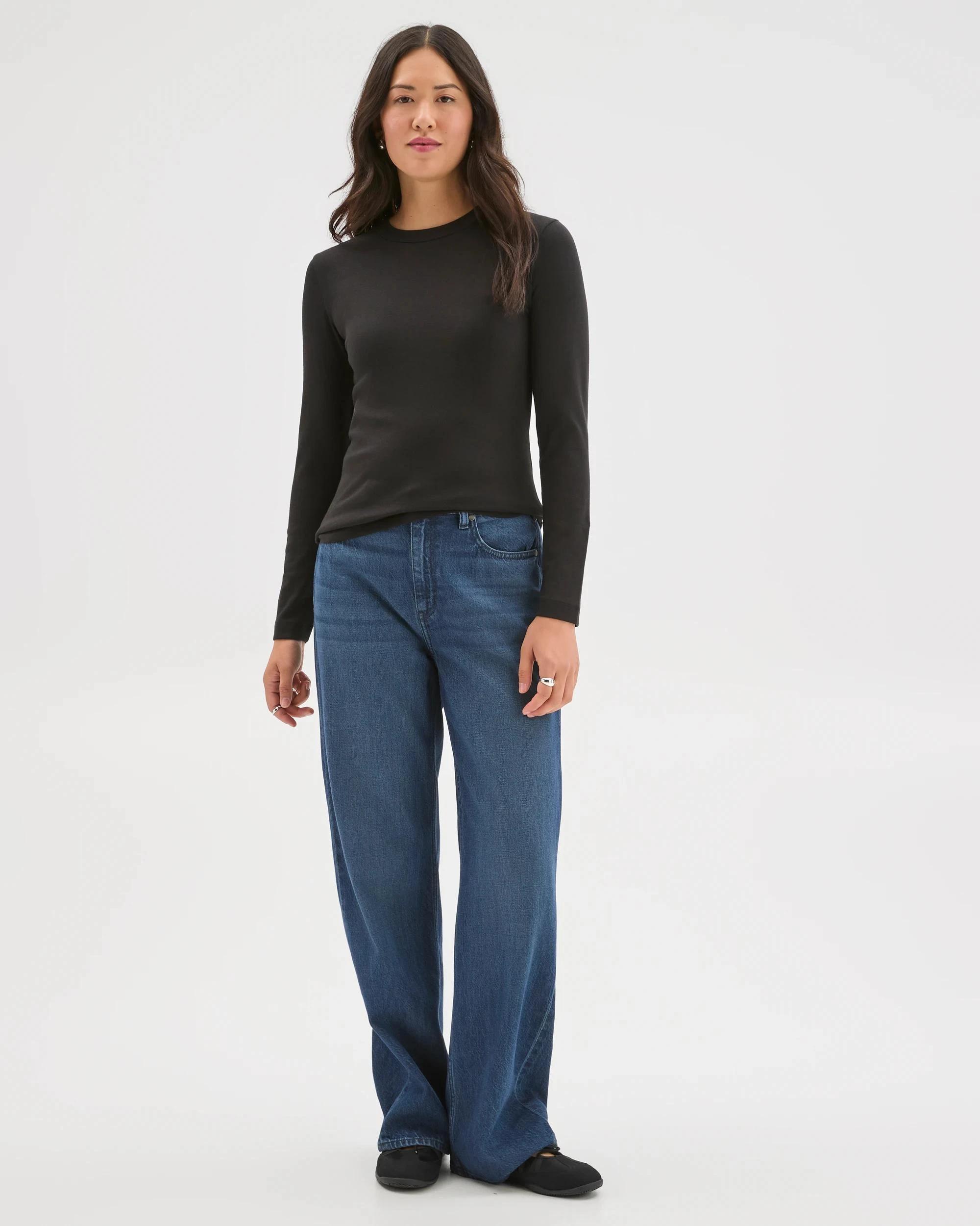 1 Target Woman Soft Touch Long Sleeve T-Shirt BLACK, 1 of 7