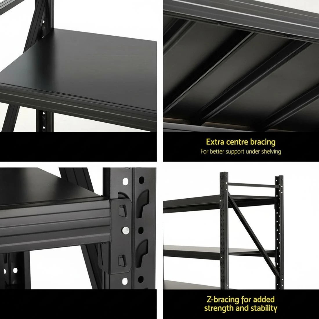 6 Giantz 4Mx2.4M Garage Shelving Warehouse Rack - Black, 6 of 6