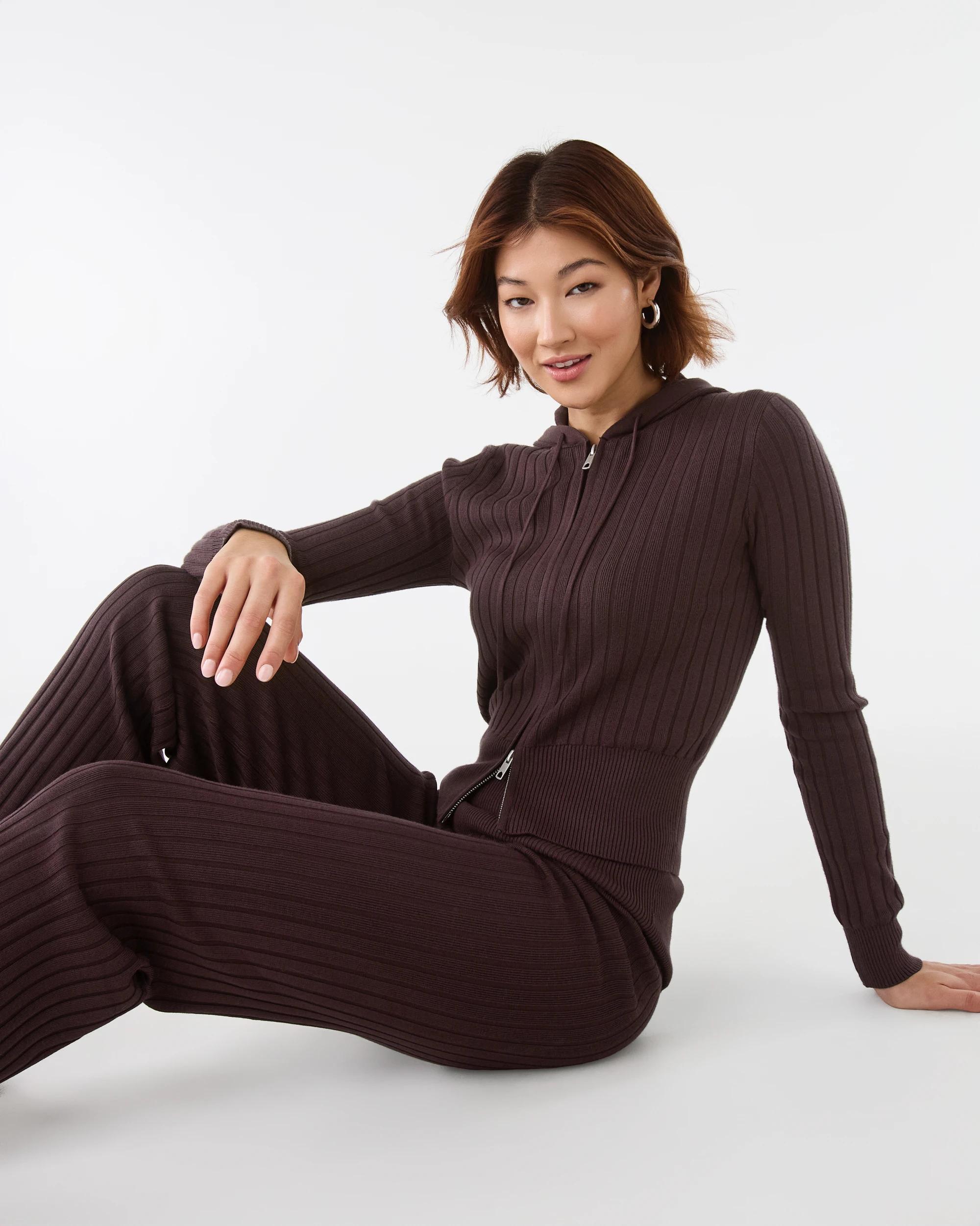 8 Knit Fold Over Pants Choc Plum, 8 of 8