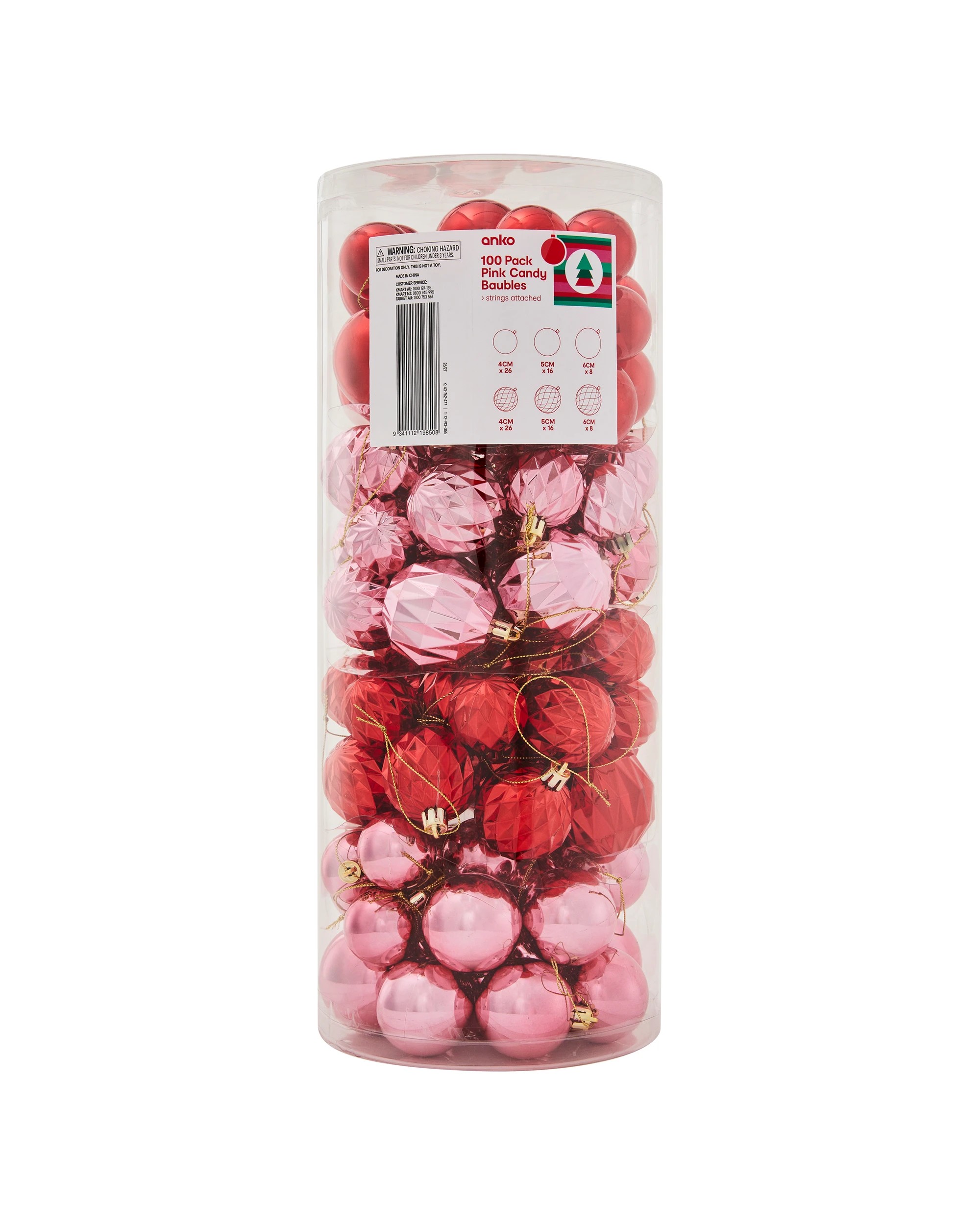 7 100 Pack Pink Candy Baubles, 7 of 7