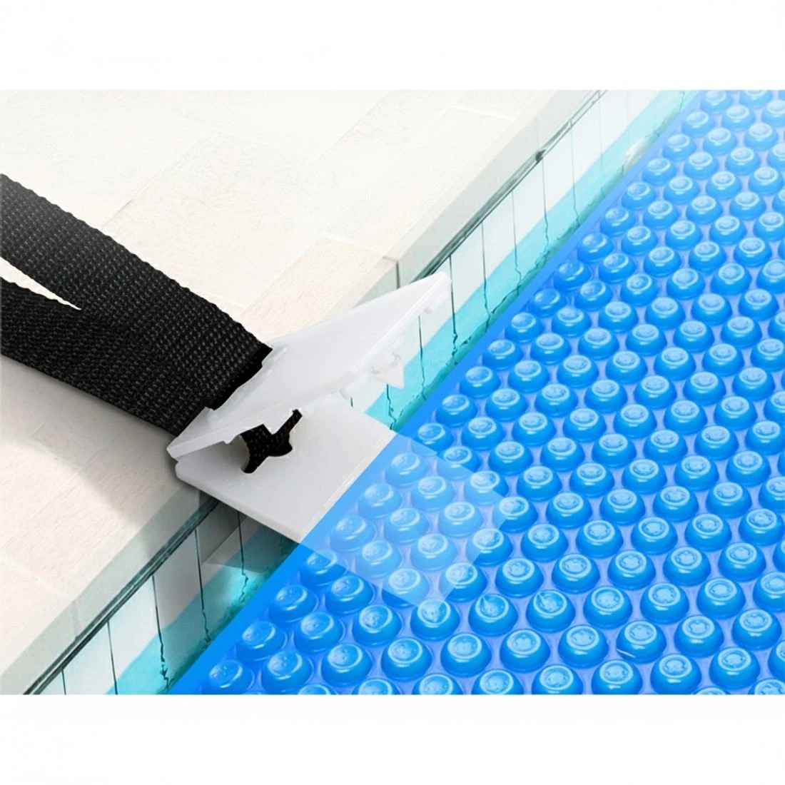 4 Aqua Buddy Pool Cover Roller Attachment Swimming Pool Reel Straps Kit 8PCS - Black, 4 of 6
