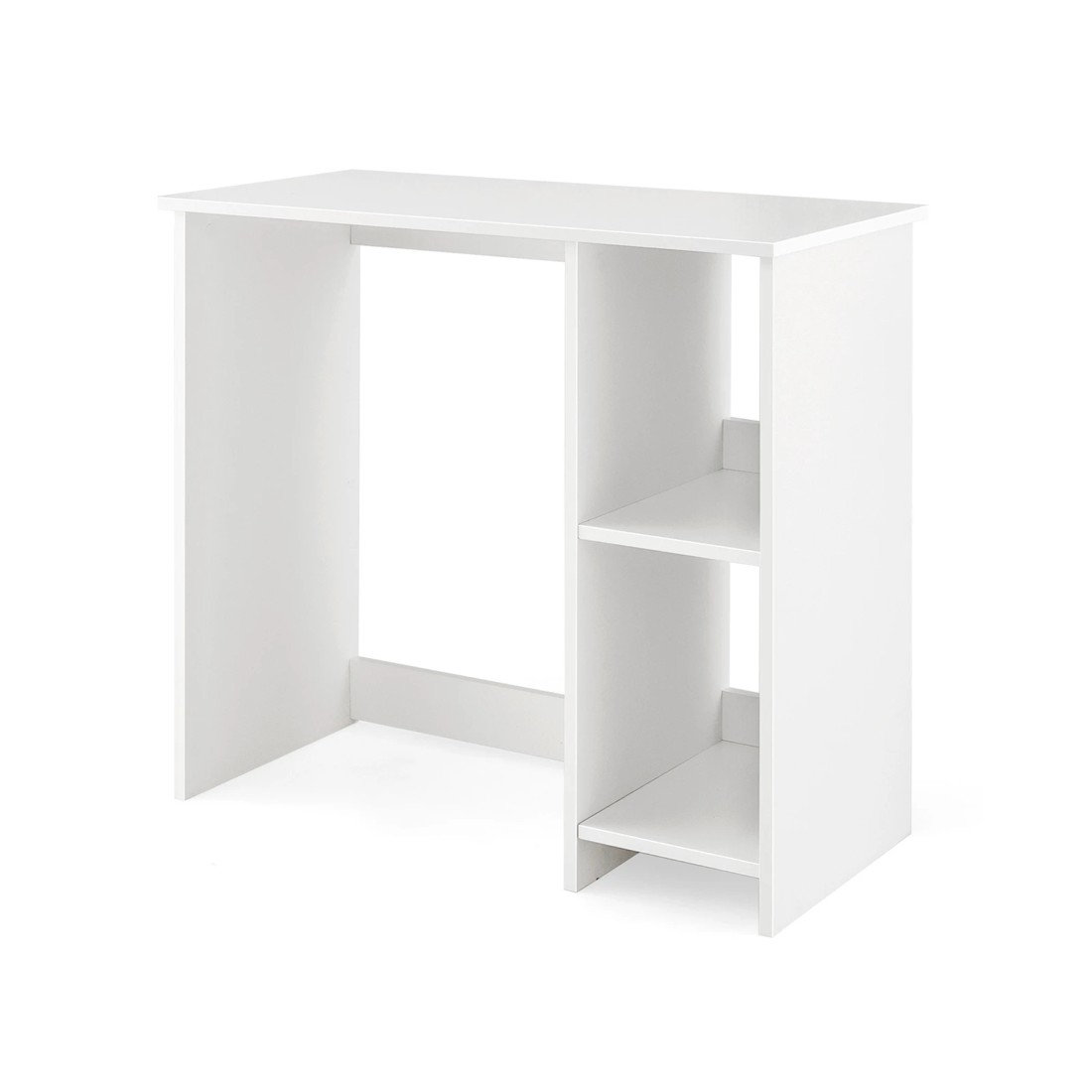 1 Costway 80cm Wood Computer Desk Home Office Desk - White, 1 of 9