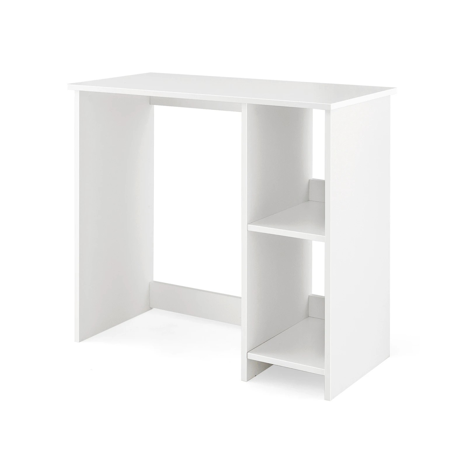 1 Costway 80cm Wood Computer Desk Home Office Desk - White, 1 of 9