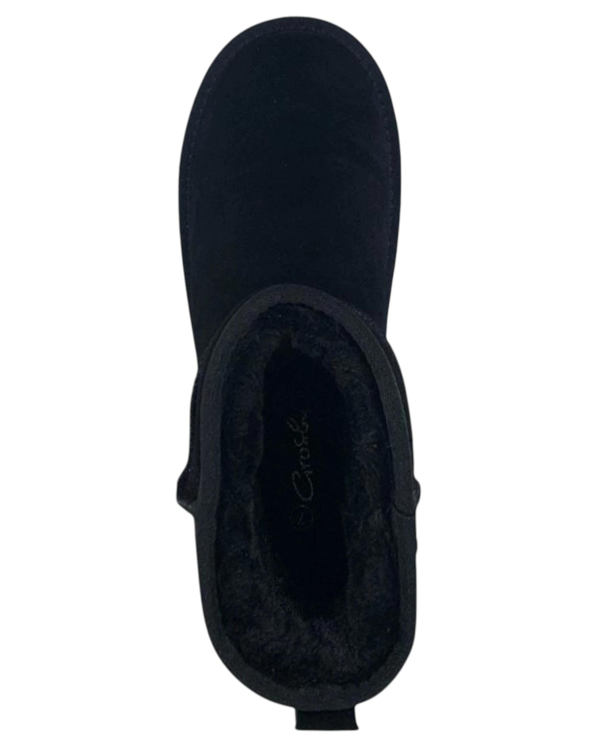 6 Grosby Mens Juneau Black Boot Slippers Casual Slip On Shoes BLACK, 6 of 7