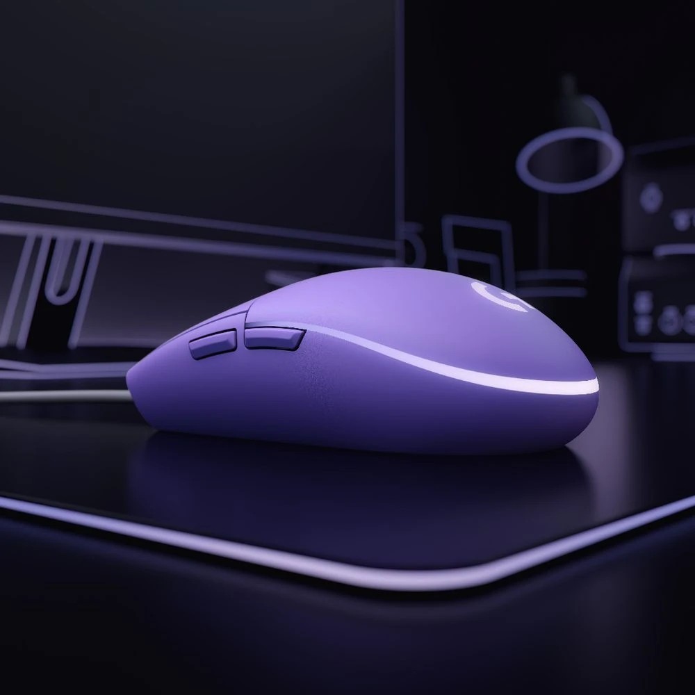 4 Logitech G203 LIGHTSYNC Gaming Mouse Lilac, 4 of 6