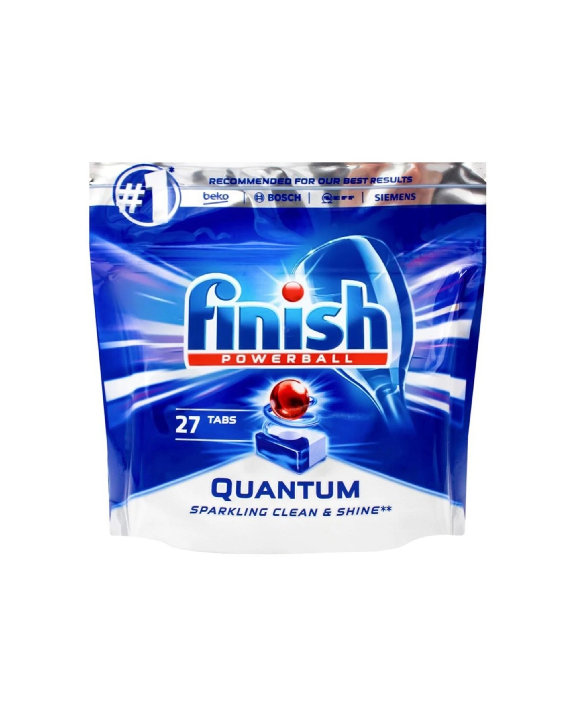 1 Finish 27pc Powerball Dishwashing Tablets Quantum Limescale Prevention - Blue, 1 of 3