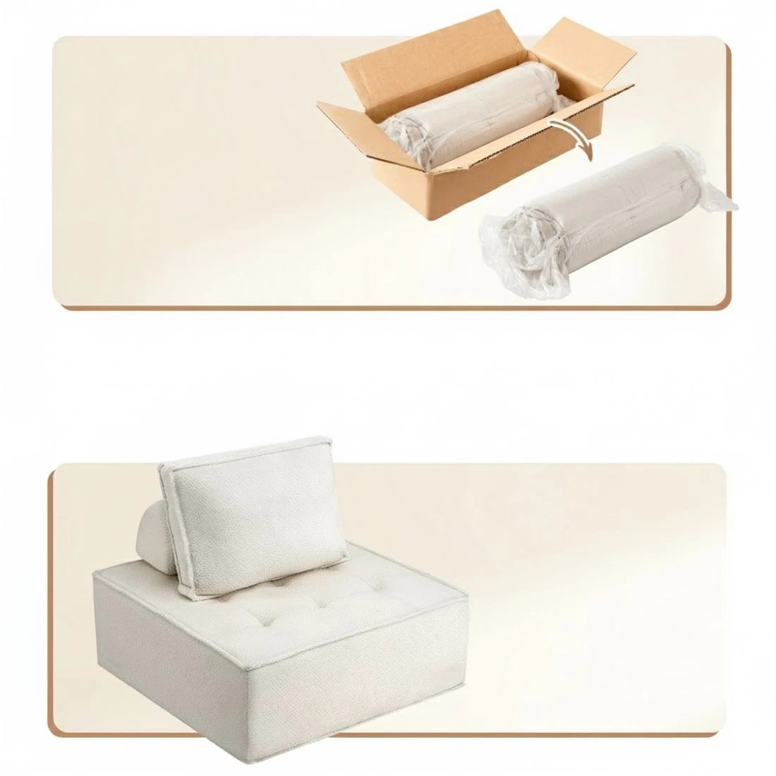 6 Artiss Floor Sofa Lounge Chair 6 Seater with Pillow - White, 6 of 8