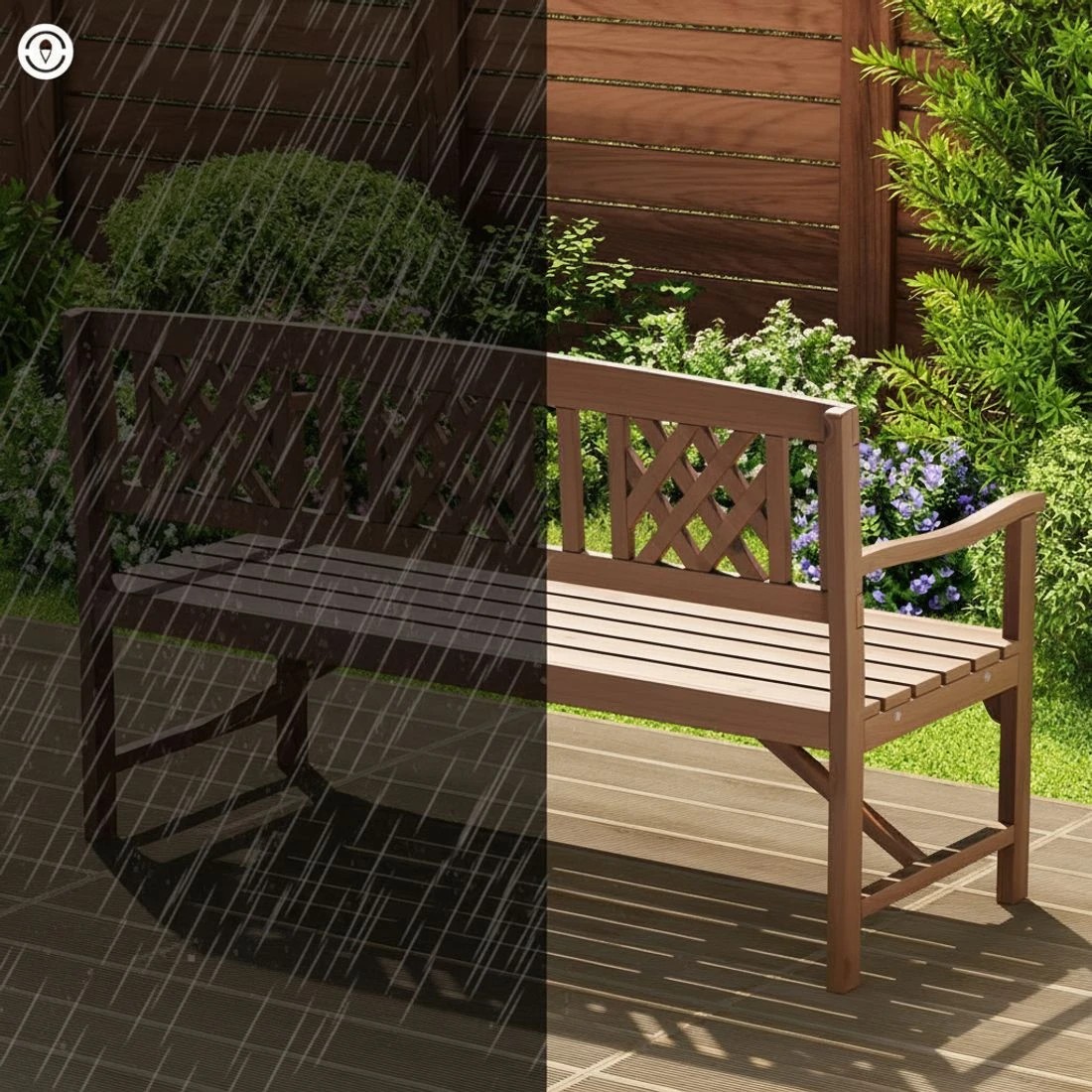 5 Gardeon Outdoor Garden Bench Wooden Chair 3 Seat Patio Furniture Lounge - Natural, 5 of 6