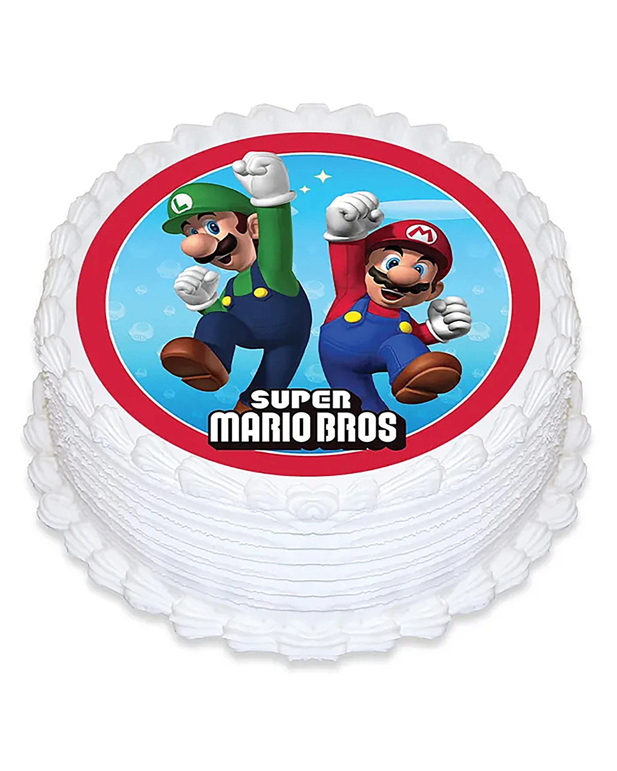 1 Super Mario Bros. Round Edible Icing Cake Decoration, 1 of 1
