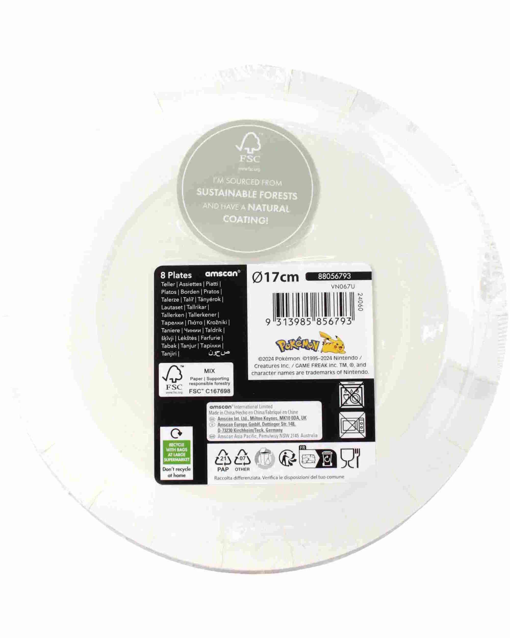 2 Pokemon Pokemon Core Small Paper Plates Pack of 8, 2 of 2