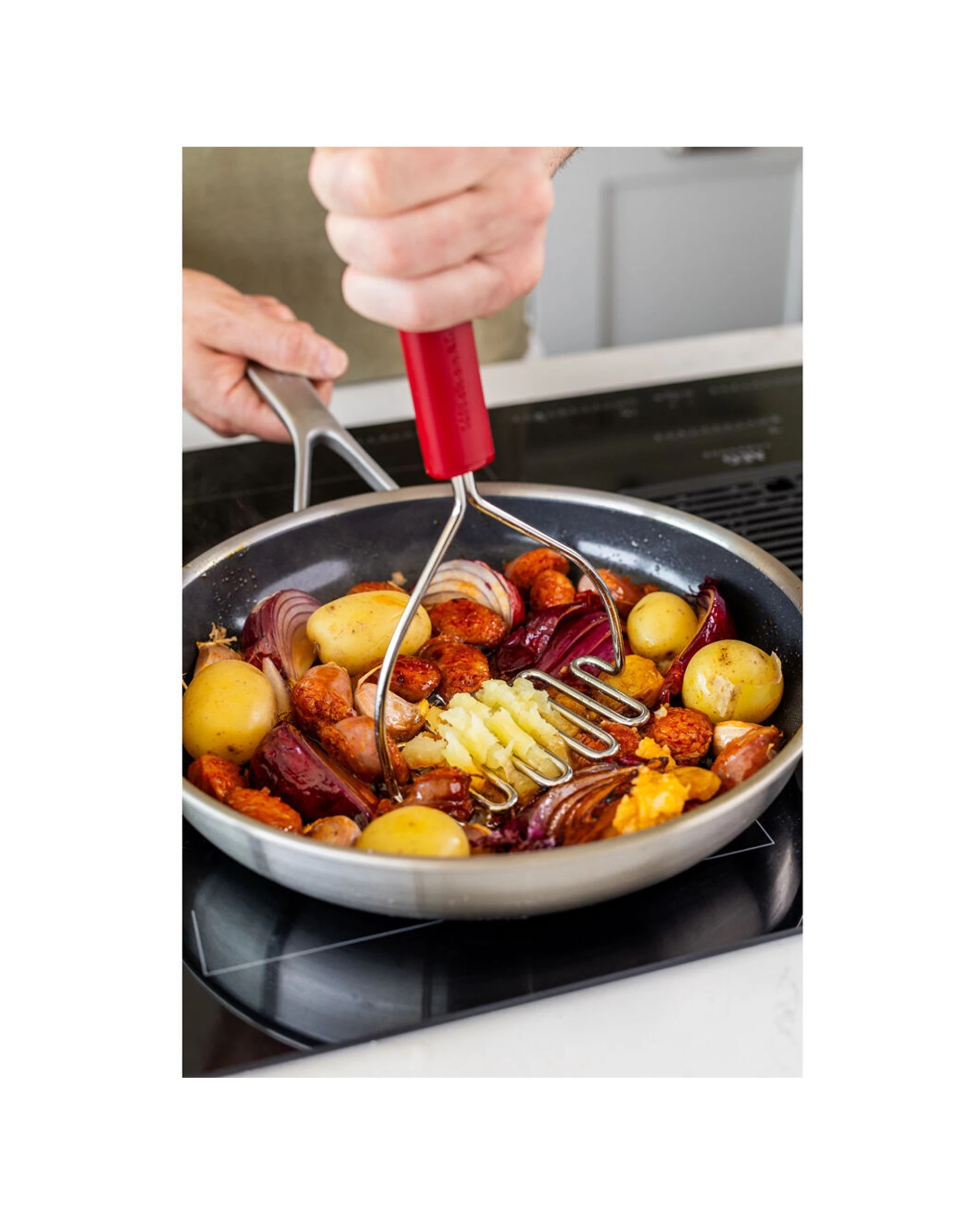 5 KitchenAid Classic Wire Multipurpose Masher 2PK Ergonomic Handle Rust-Resistant - Red, 5 of 6