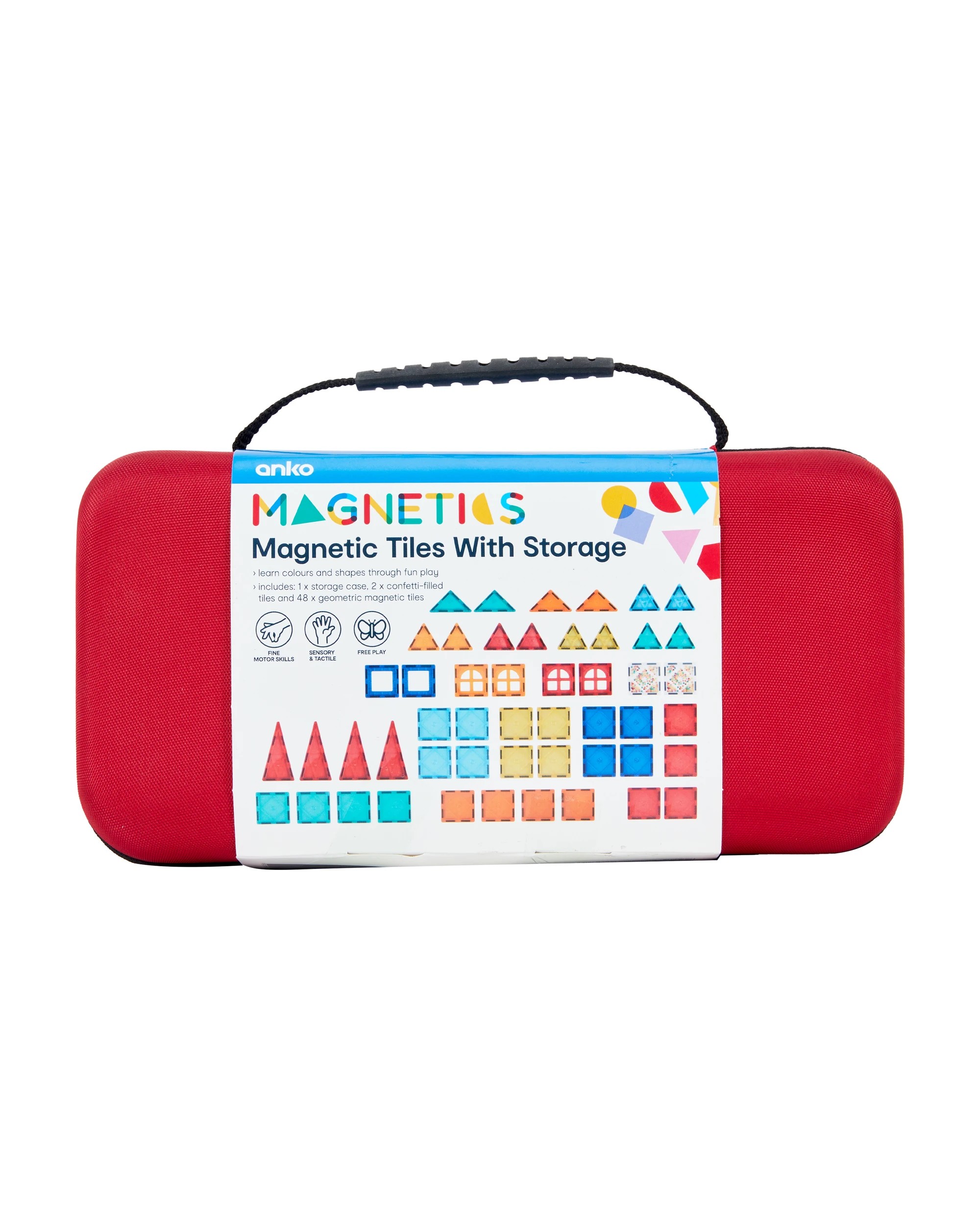 8 50 Piece Magnetic Tiles Set with Storage, 8 of 8