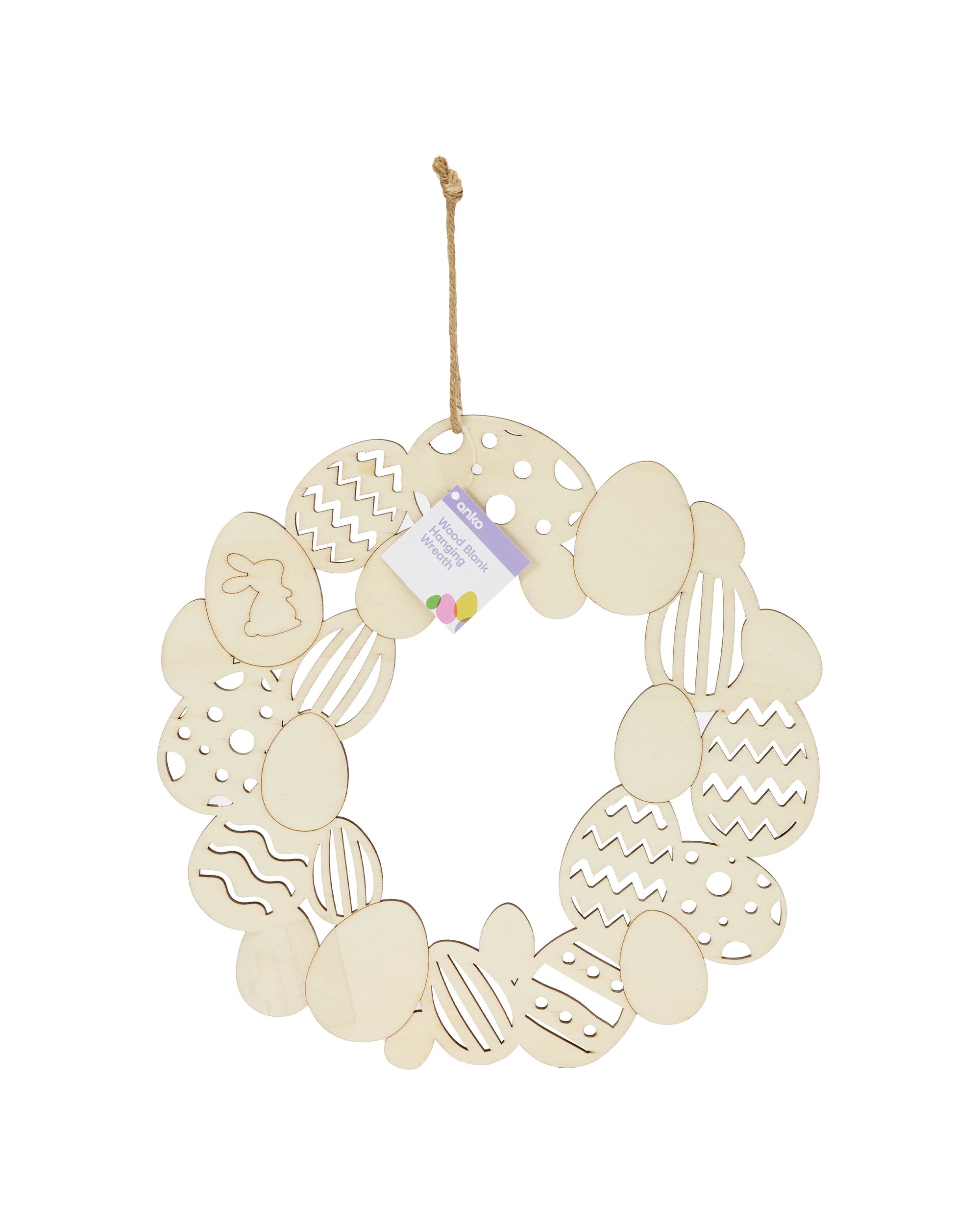 4 Wood Blank Hanging Wreath, 4 of 4