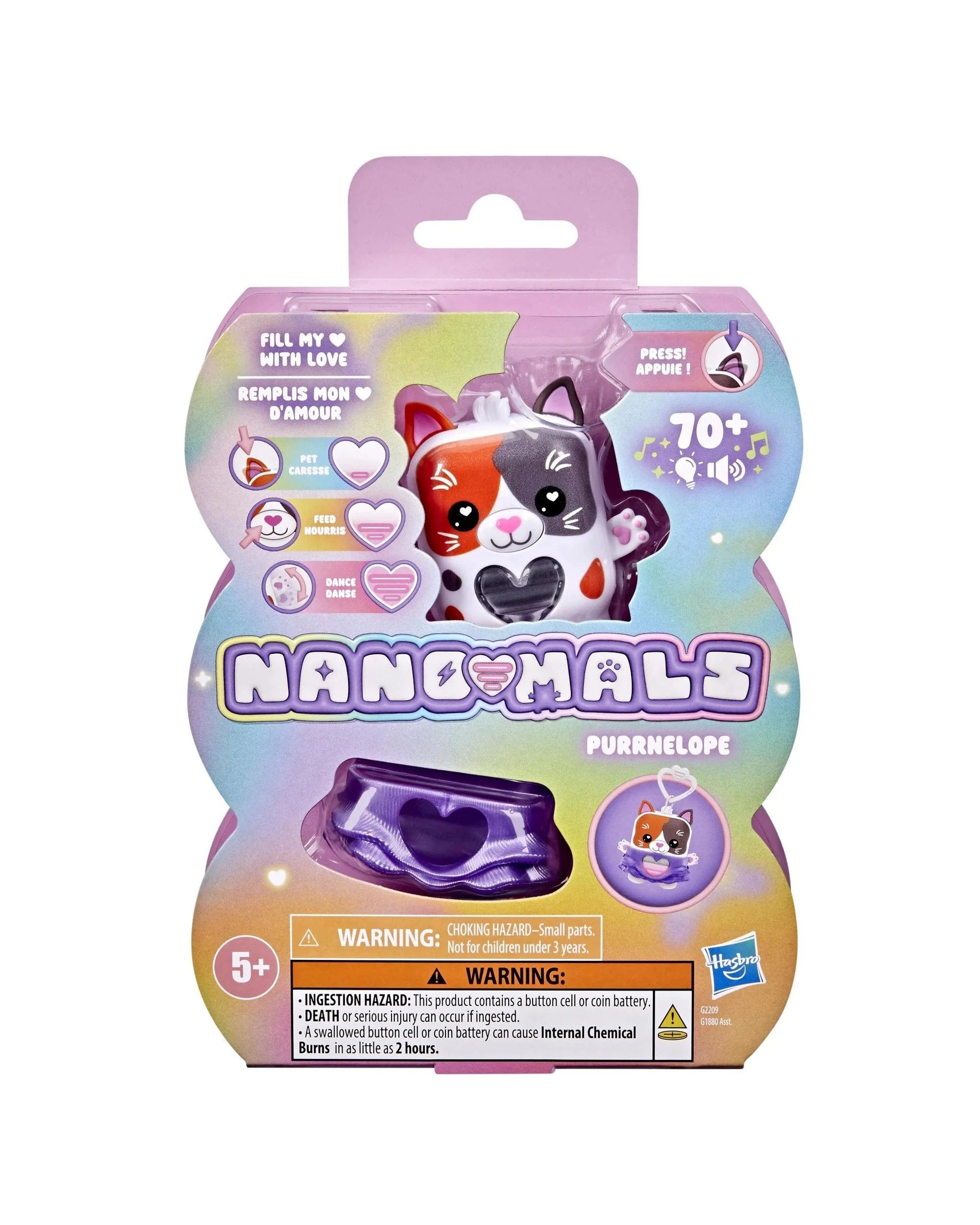 3 Hasbro Nano-Mals Purrnelope the Calico Kitty Electronic Fidget Pet, 3 of 6