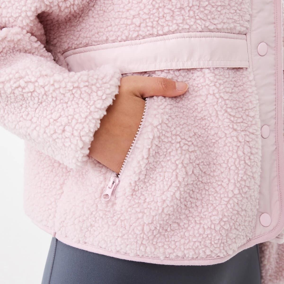 8 Active Womens Sherpa Patch Jacket Aura Pink, 8 of 10