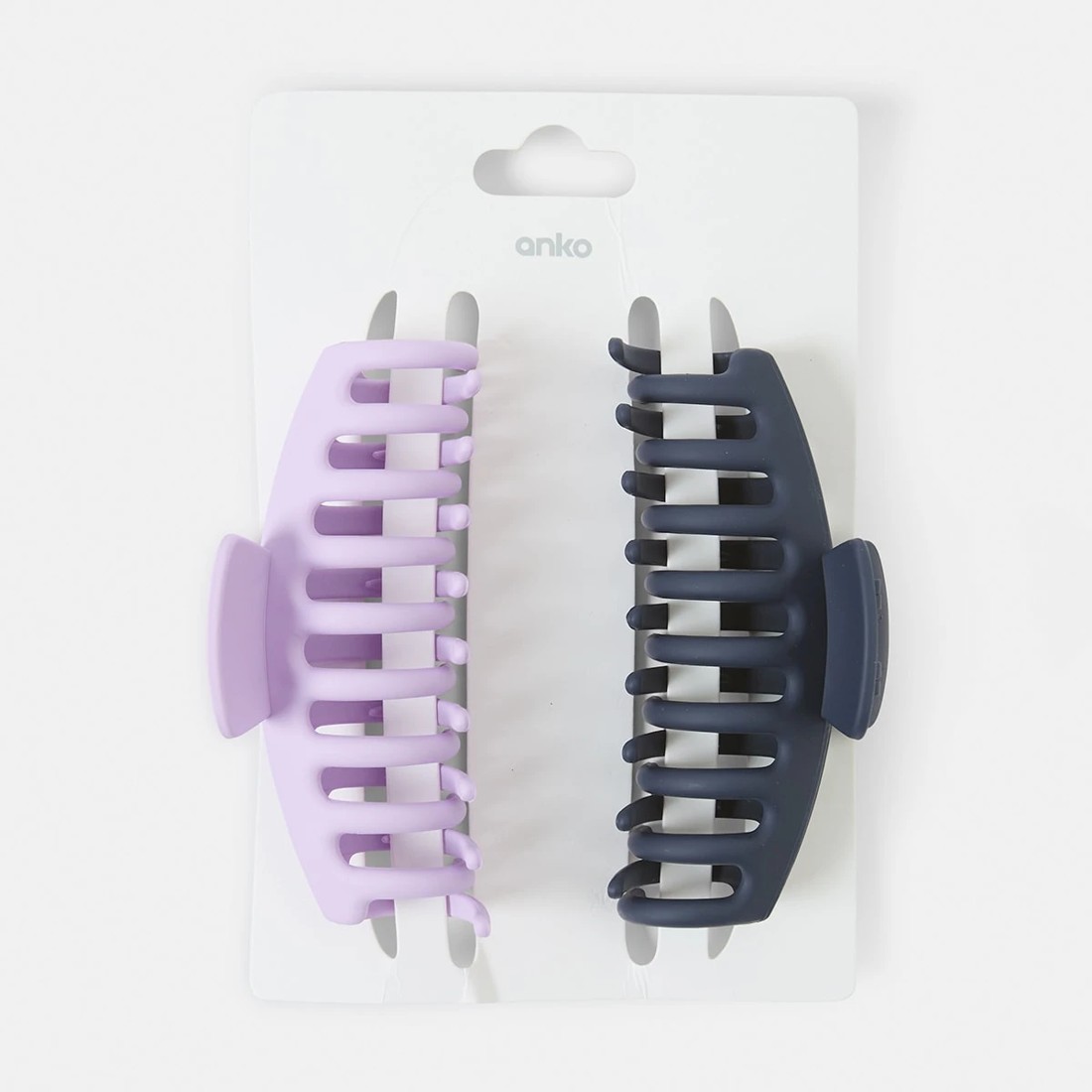 4 2 Pack Navy and Lilac Barrel Claw Hair Clips, 4 of 4