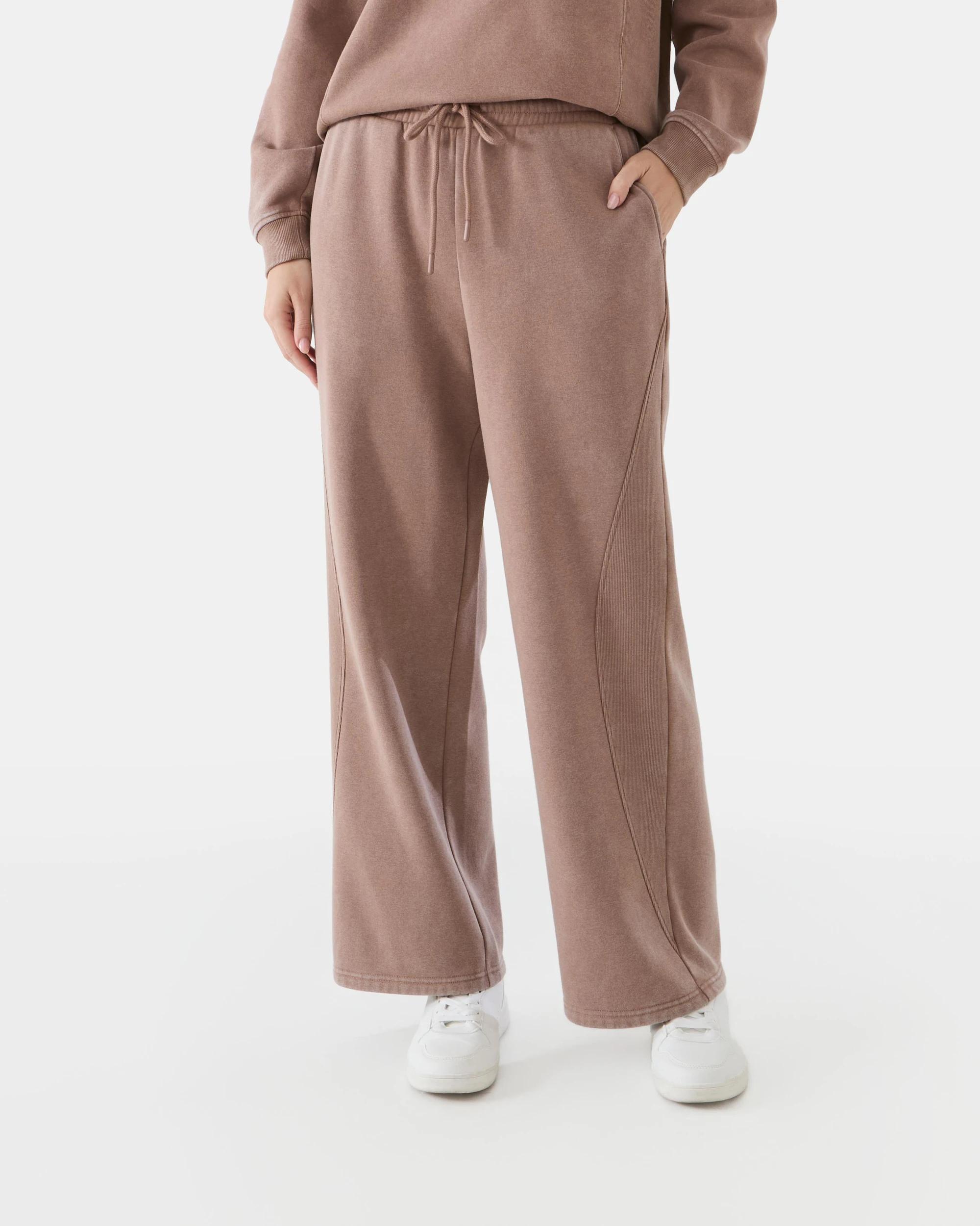 1 Washed Rib Sweat Pants Snp Brn, 1 of 6