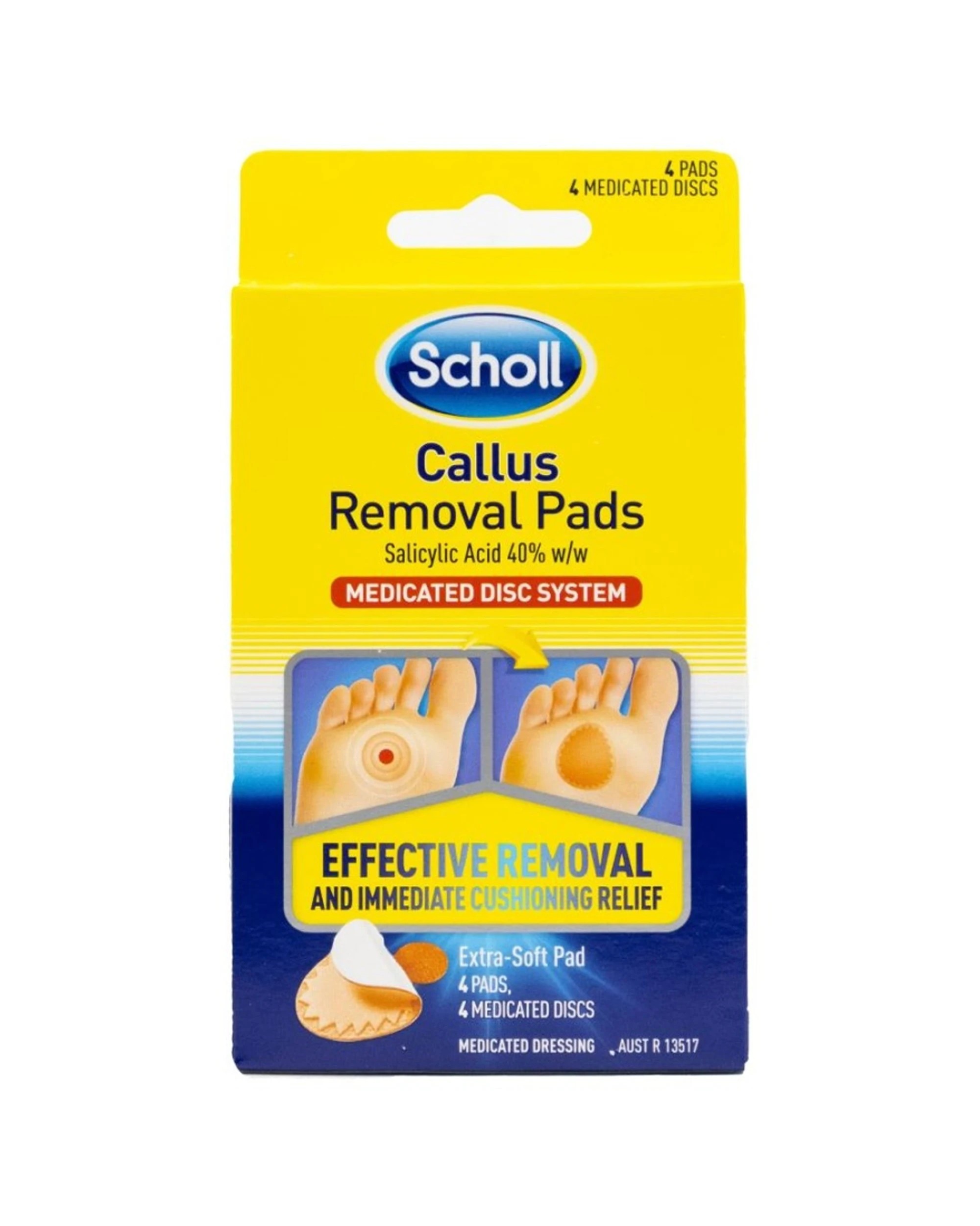 2 Scholl 6x 4pc Callus Removal Pads Medicated Disc System Extra Soft - Yellow, 2 of 3