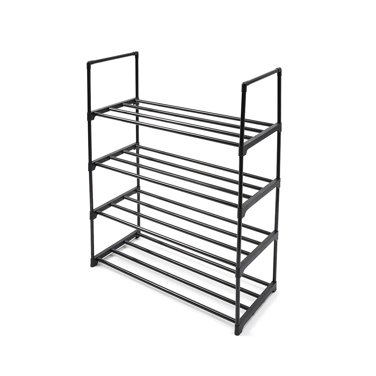 3 4 Tier Stackable Black Shoe Rack, 3 of 9