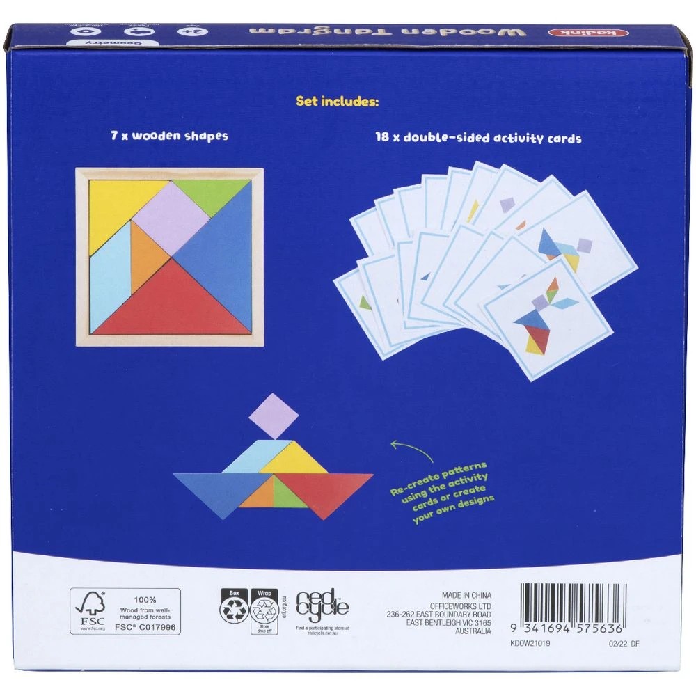 3 Kadink Wooden Tangram Puzzle, 3 of 5