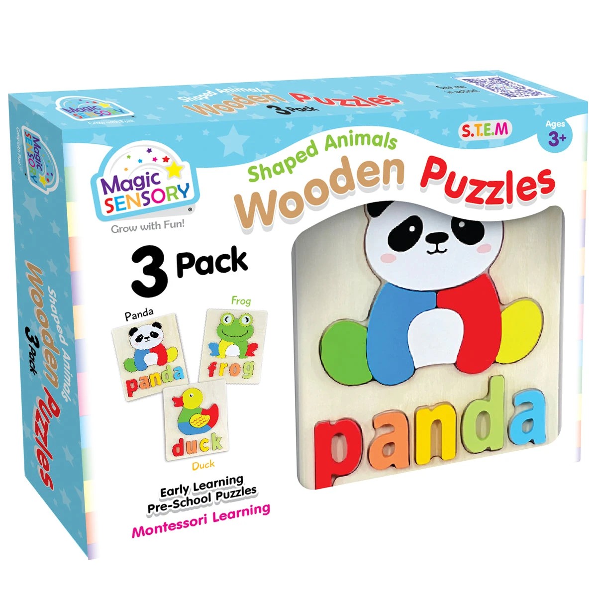 5 Magic Sensory Shaped Animals Wooden Puzzles Triple Pack, 5 of 5